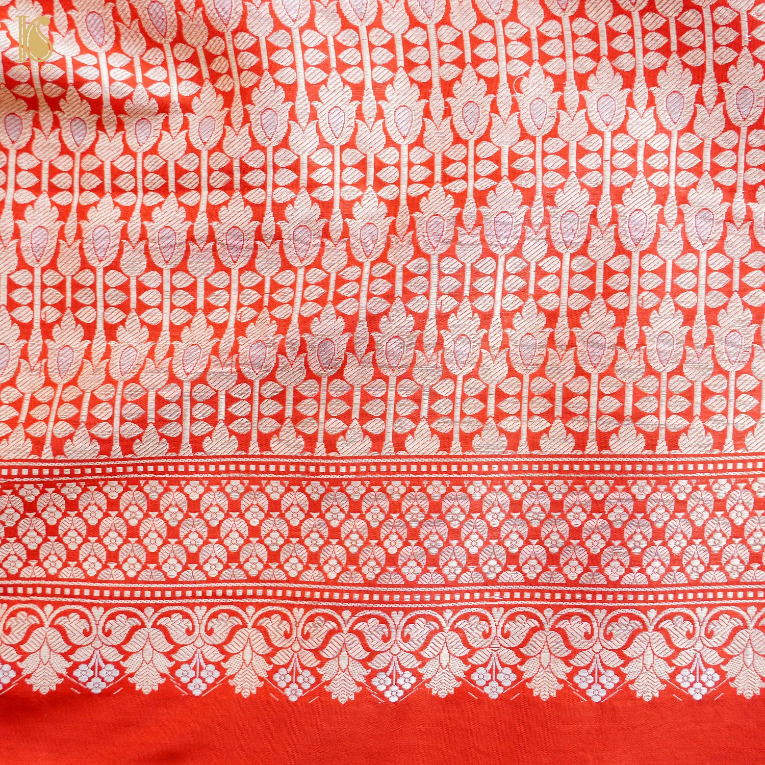 Pink & Red Handwoven Katan Silk Banarasi Suit Set - Khinkhwab