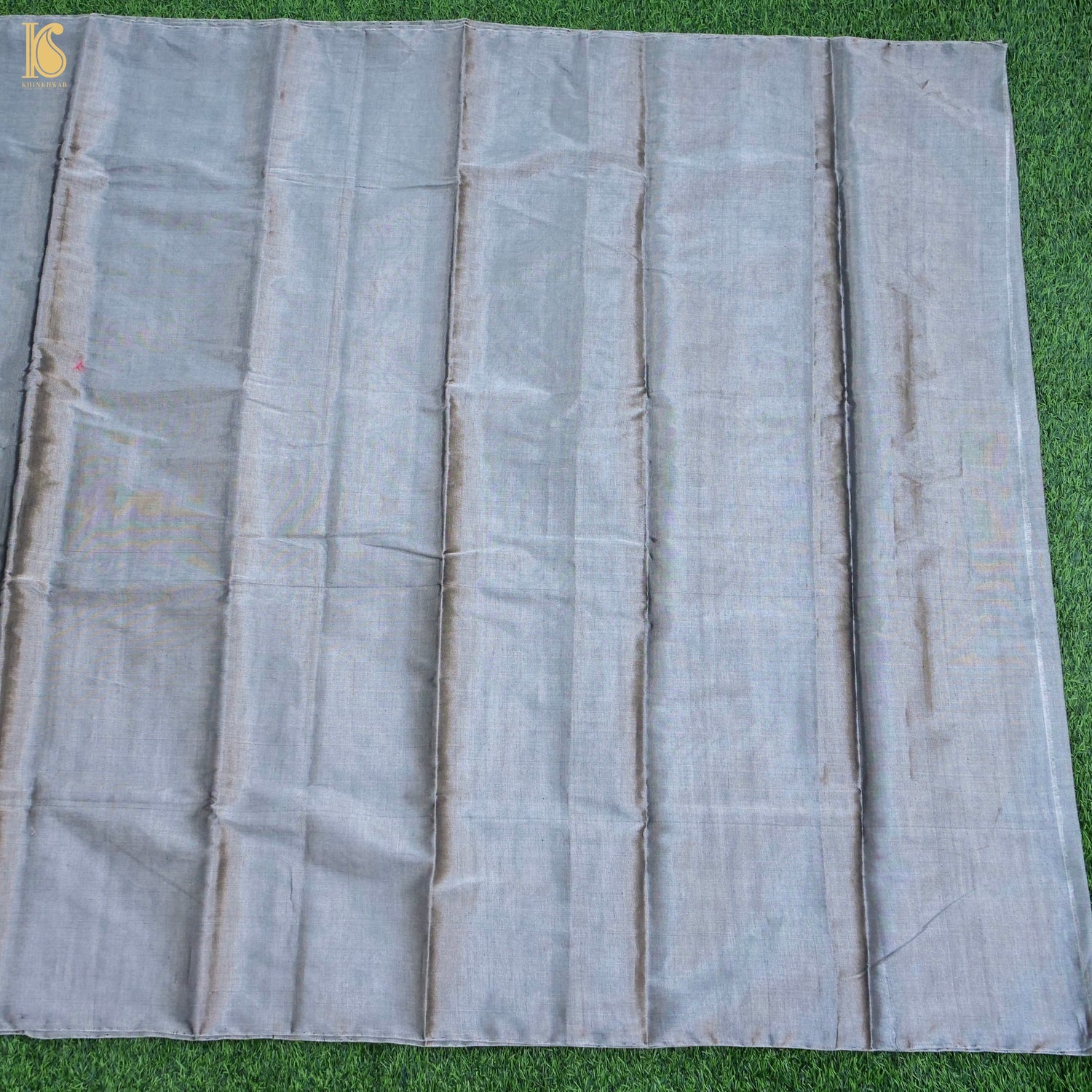 Silver Pure Plain Tissue Chanderi Silk Handwoven Saree - Khinkhwab