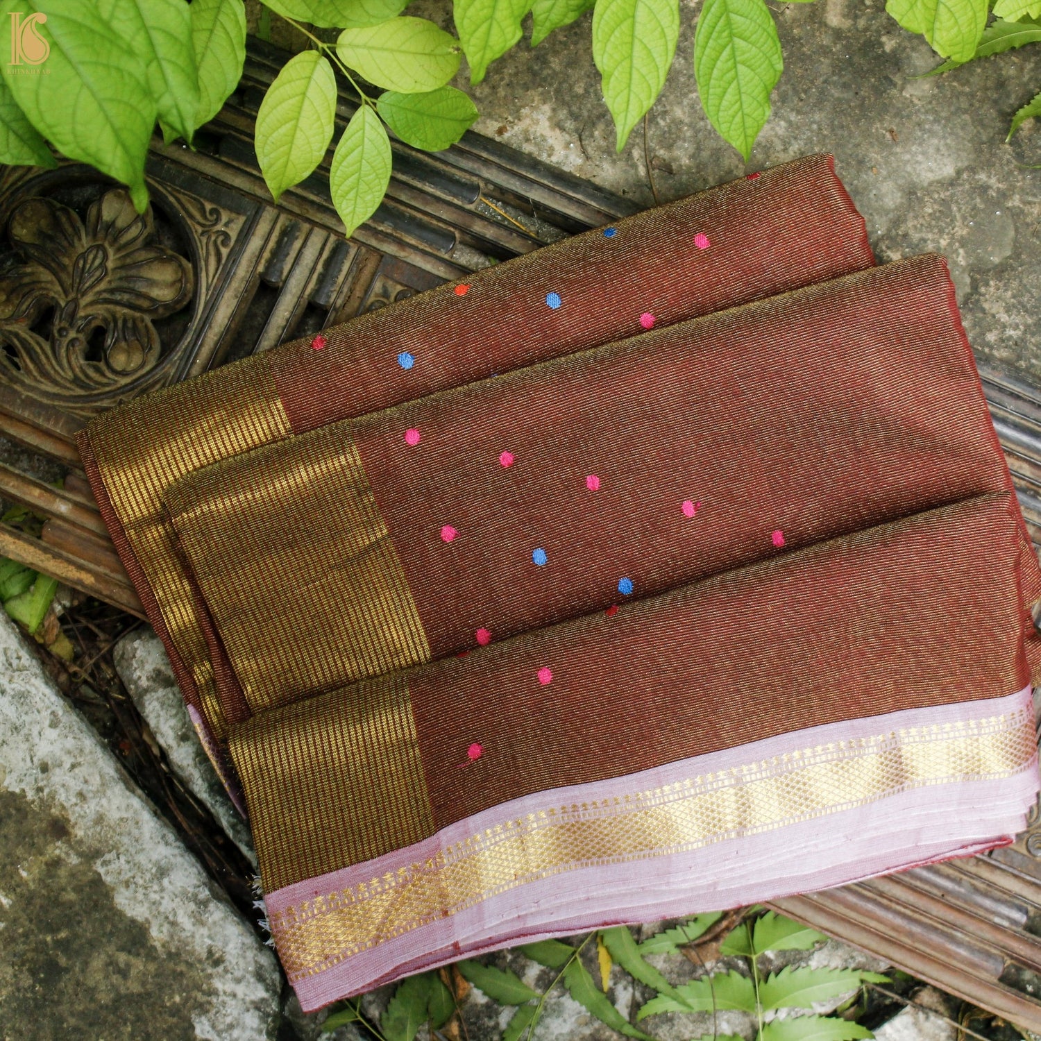 Red Oxide Pure Cotton Tissue Handwoven Paithani Saree - Khinkhwab