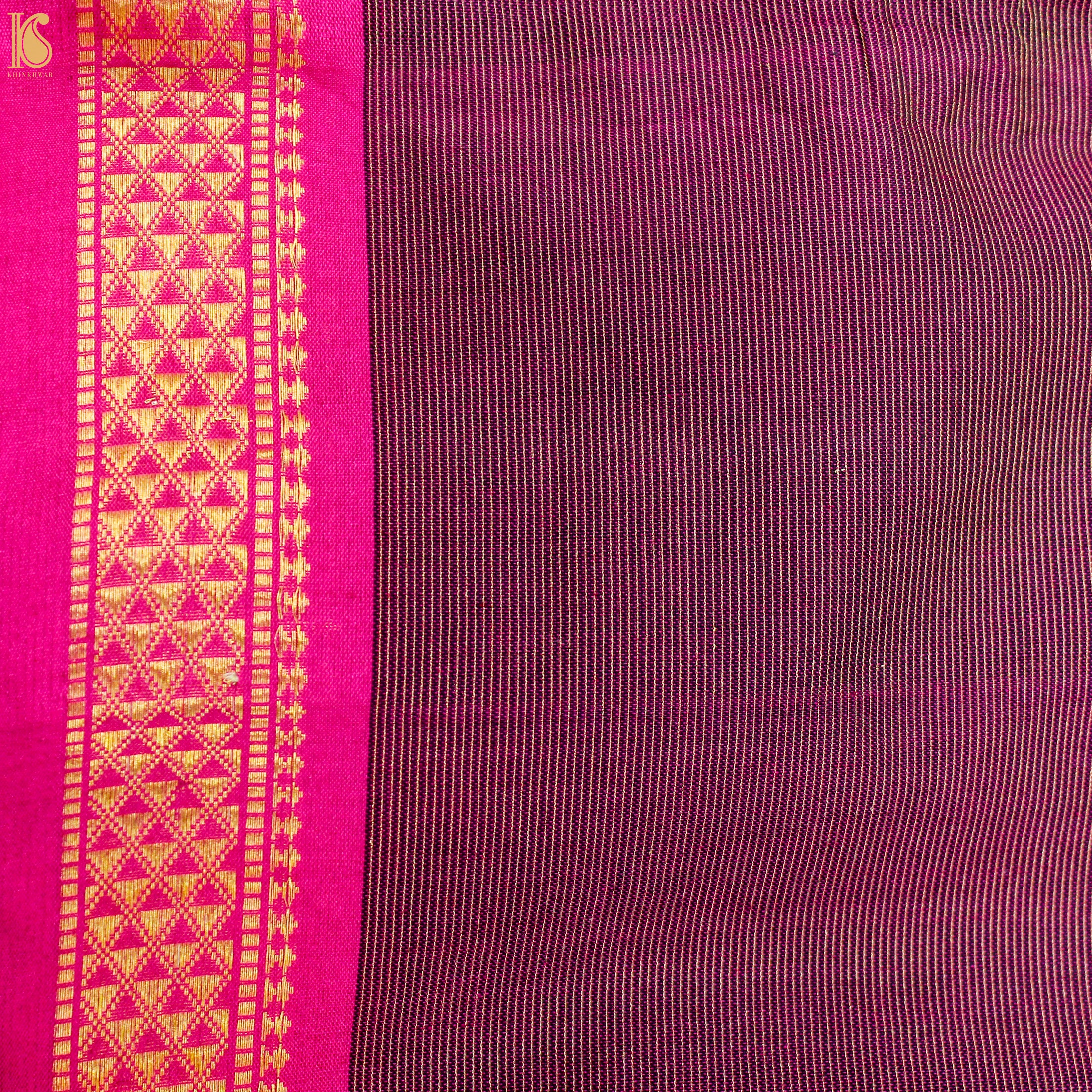 Flirt Purple Pure Cotton Tissue Handwoven Paithani Tree Saree - Khinkhwab