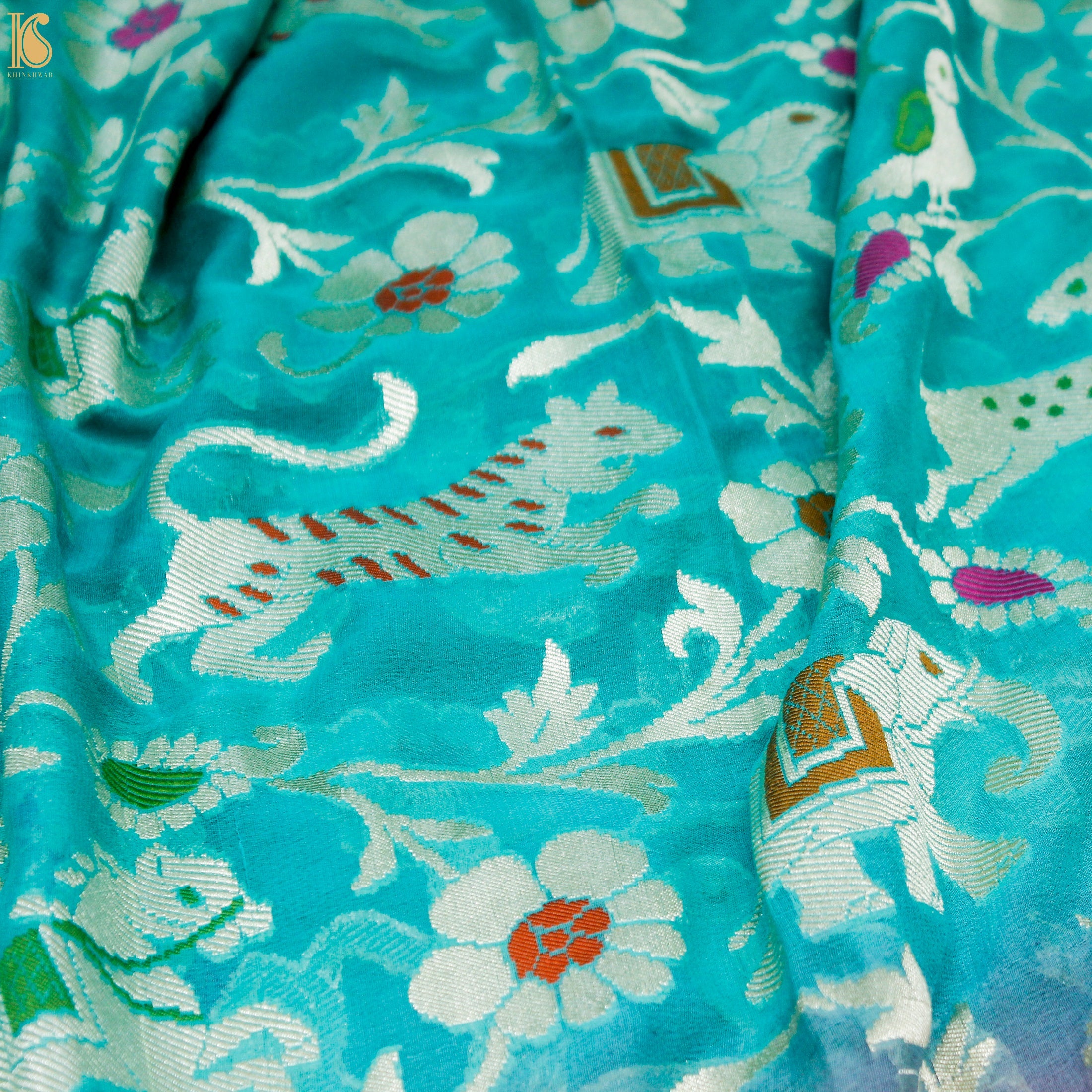 Double Shade Pure Georgette Silk Banarasi Shikargah Dupatta - Khinkhwab