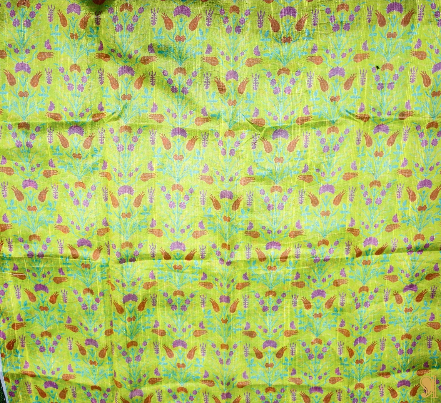 LALE- Golden Fizz Pure Raw Silk Print Fabric - Khinkhwab