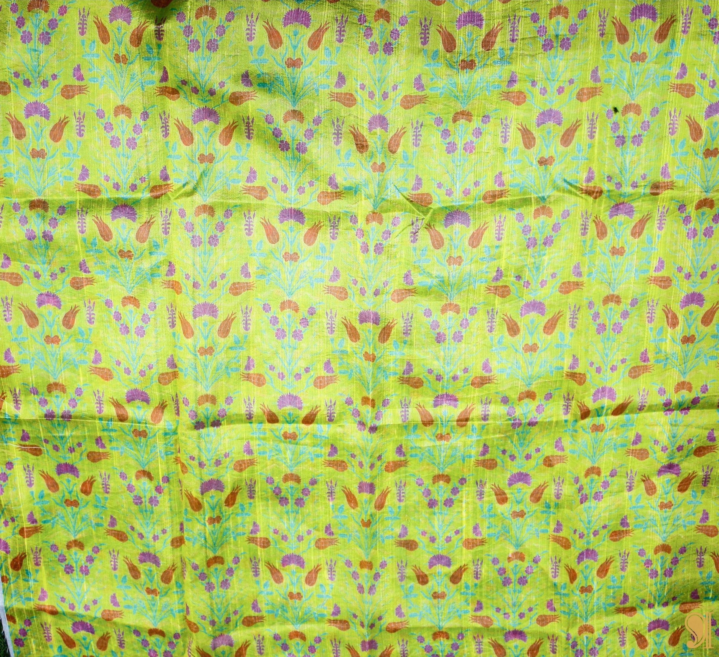 LALE- Golden Fizz Pure Raw Silk Print Fabric - Khinkhwab