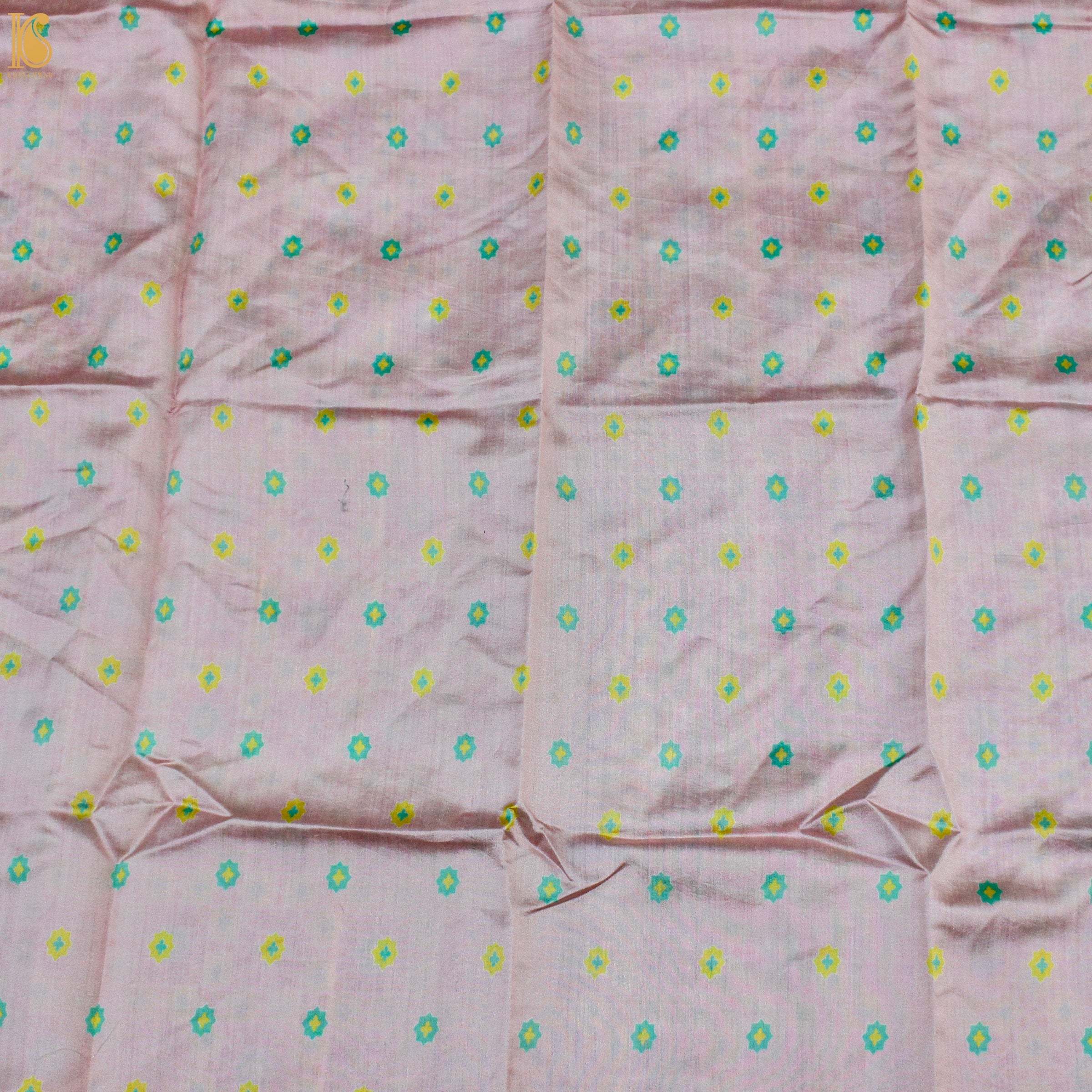 SITARA - Lavender Blush Pure Sateen Silk Print Fabric - Khinkhwab