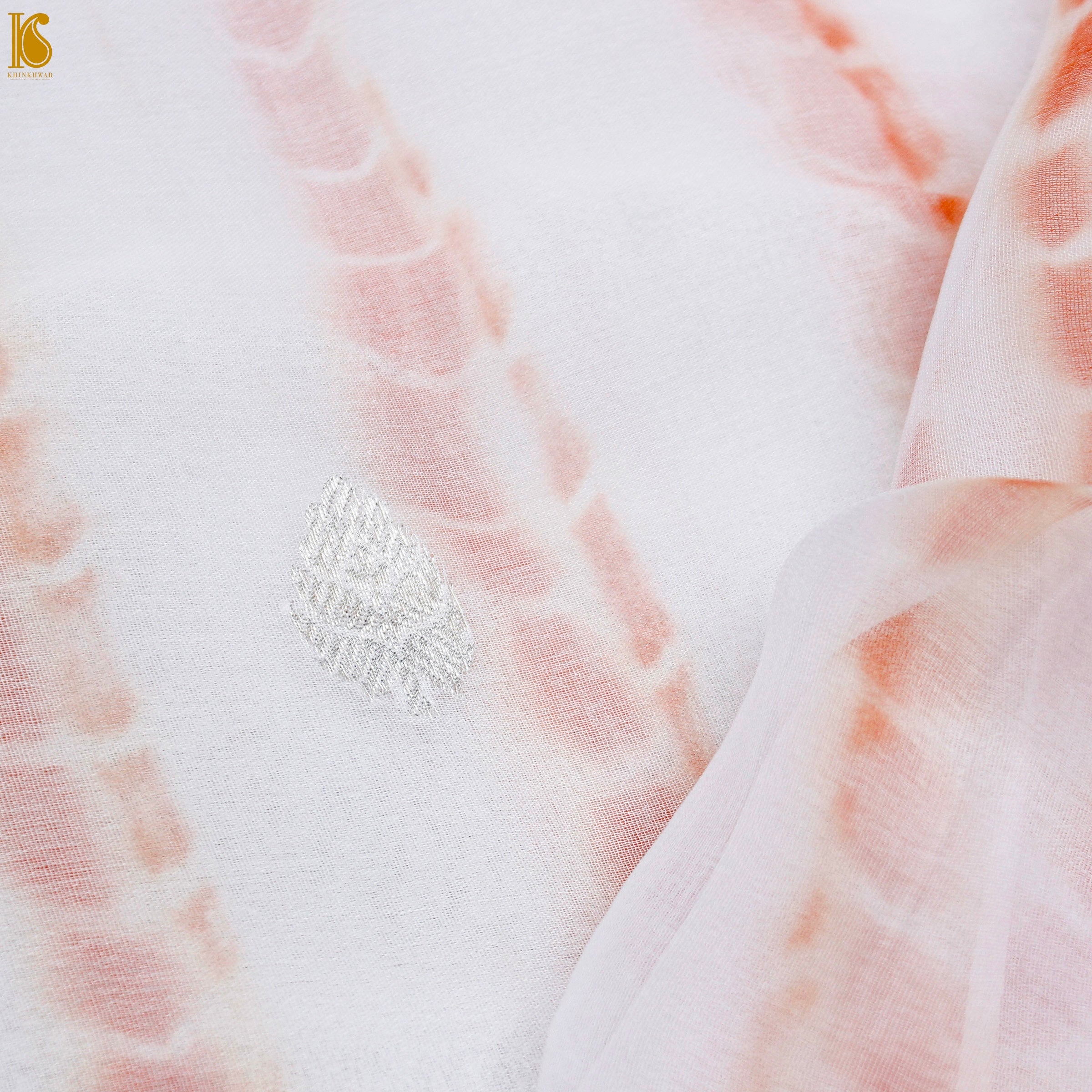 Red Orange Pure Georgette Handloom Banarasi Shibori Saree - Khinkhwab