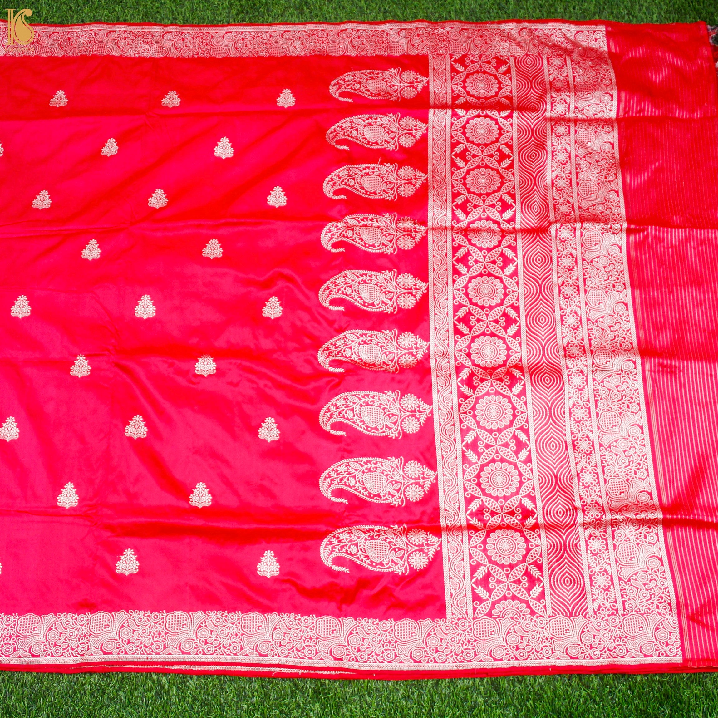 Razzmatazz Pink Pure Katan Silk Handloom Banarasi Saree - Khinkhwab
