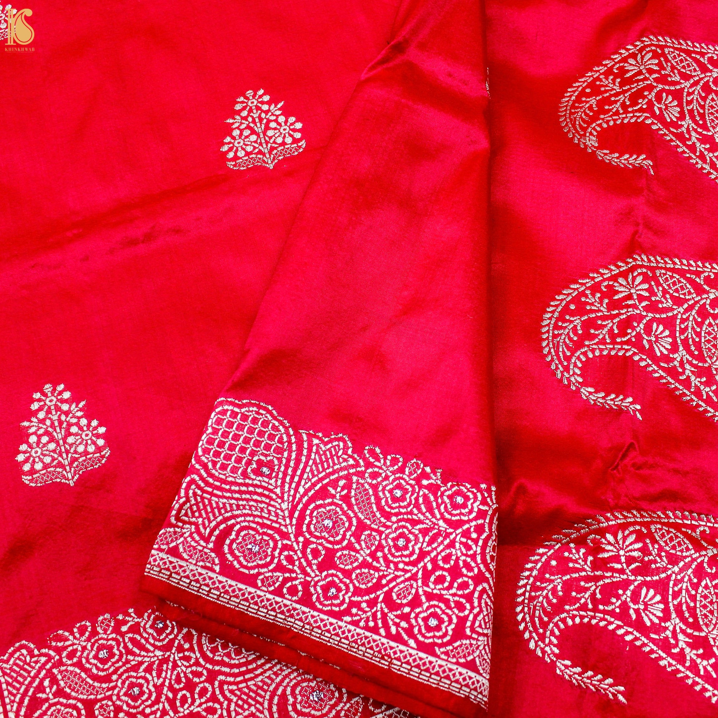 Razzmatazz Pink Pure Katan Silk Handloom Banarasi Saree - Khinkhwab