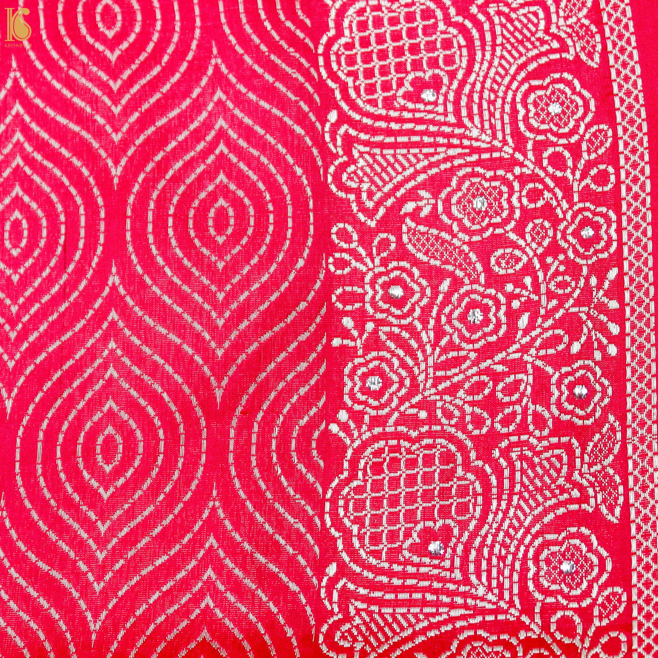 Razzmatazz Pink Pure Katan Silk Handloom Banarasi Saree - Khinkhwab
