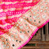Pink Hand Embroidered Pure Georgette Bandhani Blouse Fabric - Khinkhwab