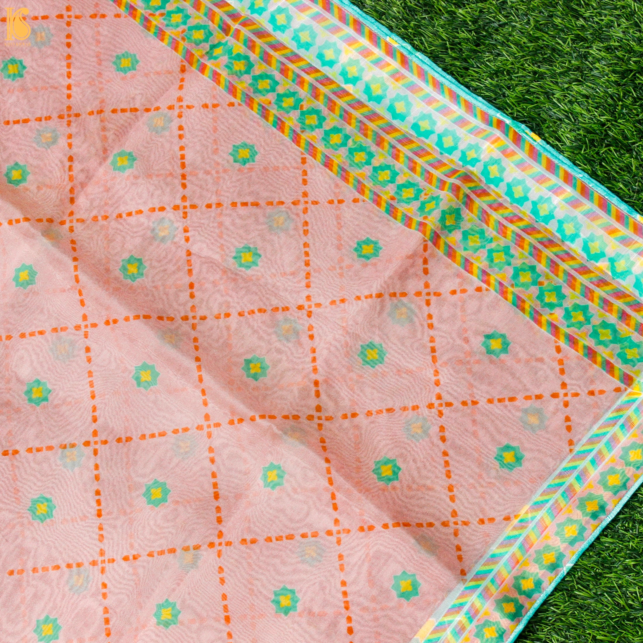 SITARA - Beauty Bush Pink Pure Organza Print Dupatta - Khinkhwab