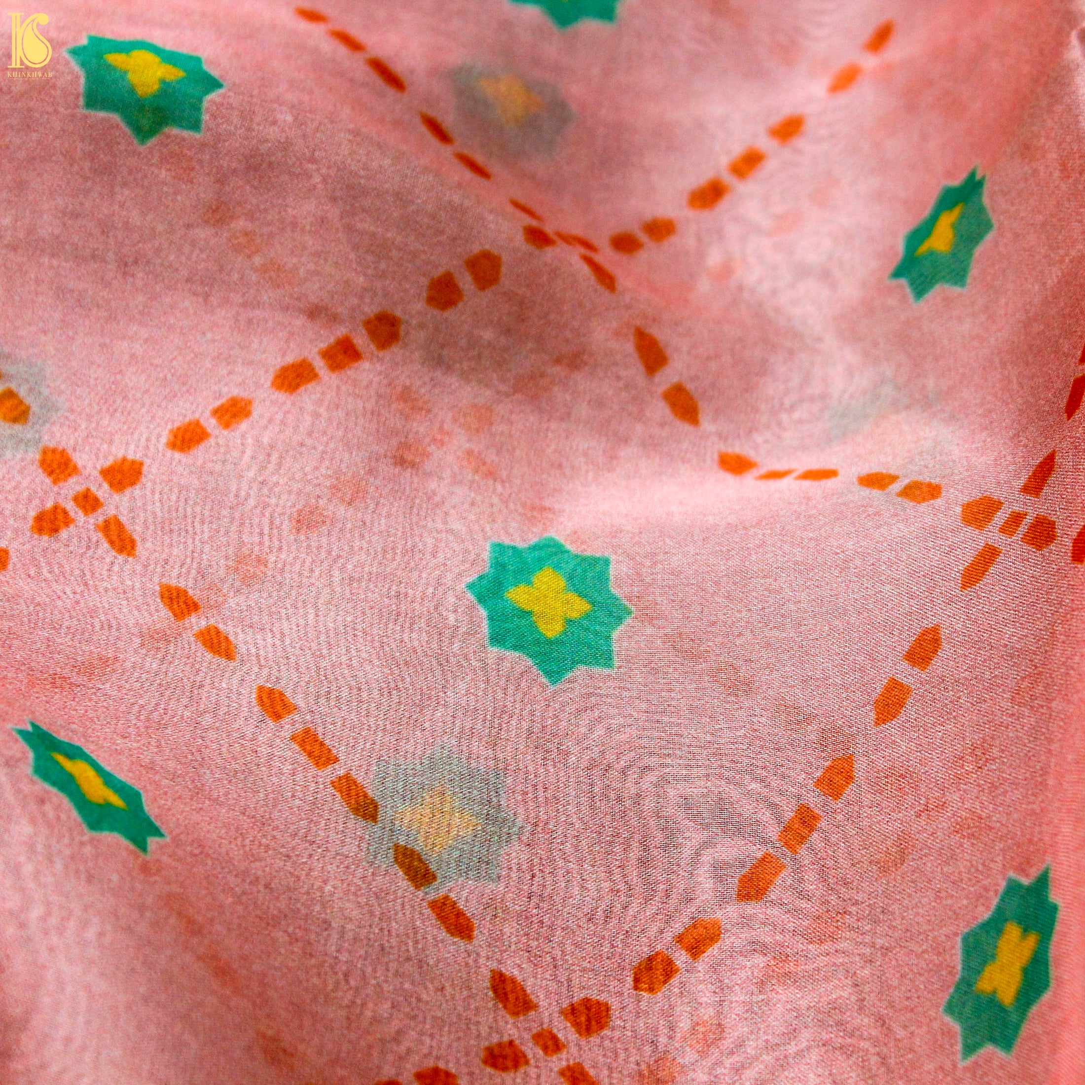 SITARA - Beauty Bush Pink Pure Organza Print Dupatta - Khinkhwab