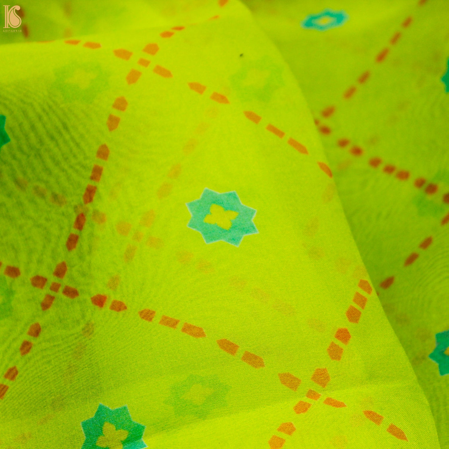 SITARA - Green Pure Organza Print Dupatta - Khinkhwab