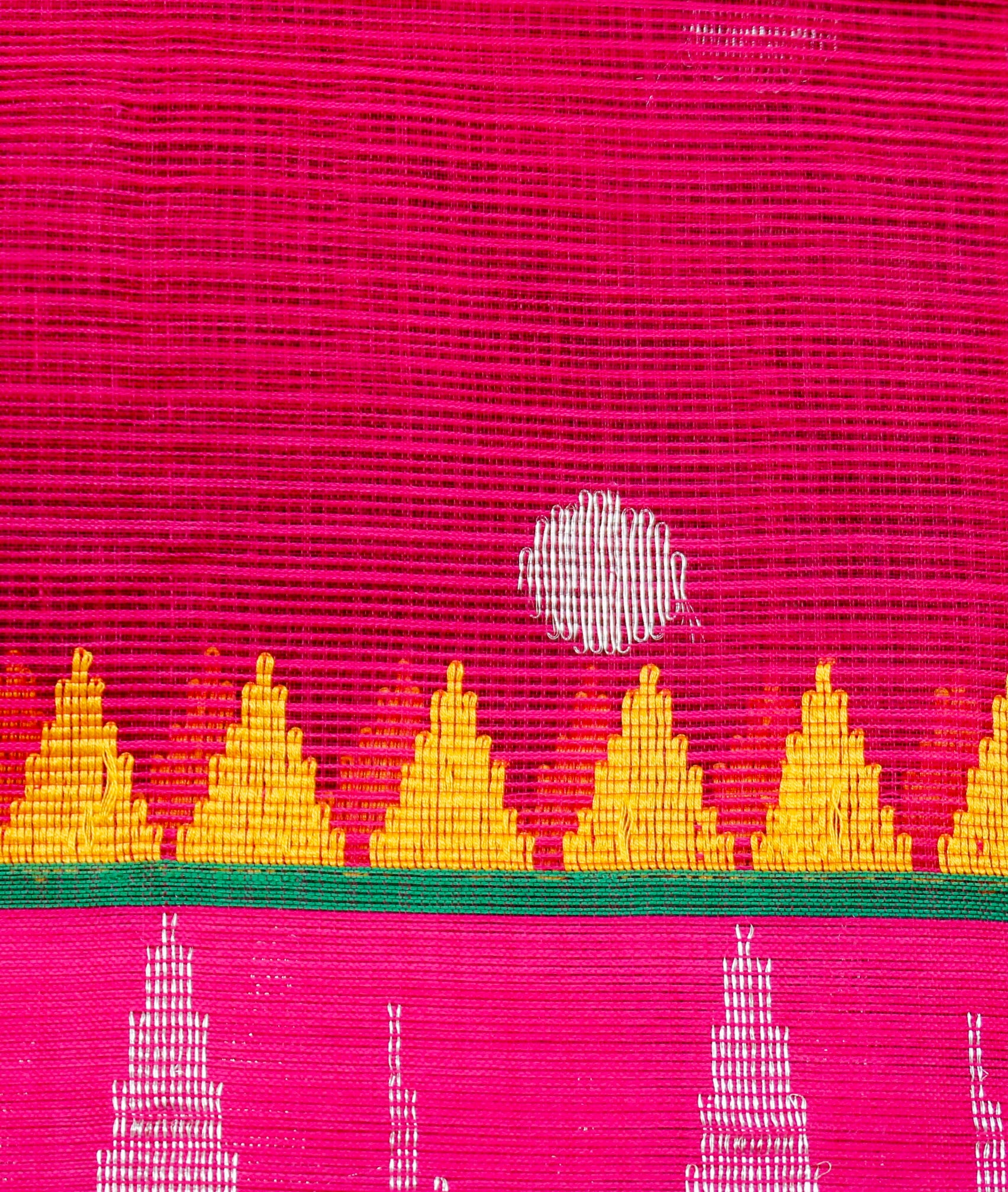 Handwoven Pink Real Zari Kota Blouse Fabric - Khinkhwab