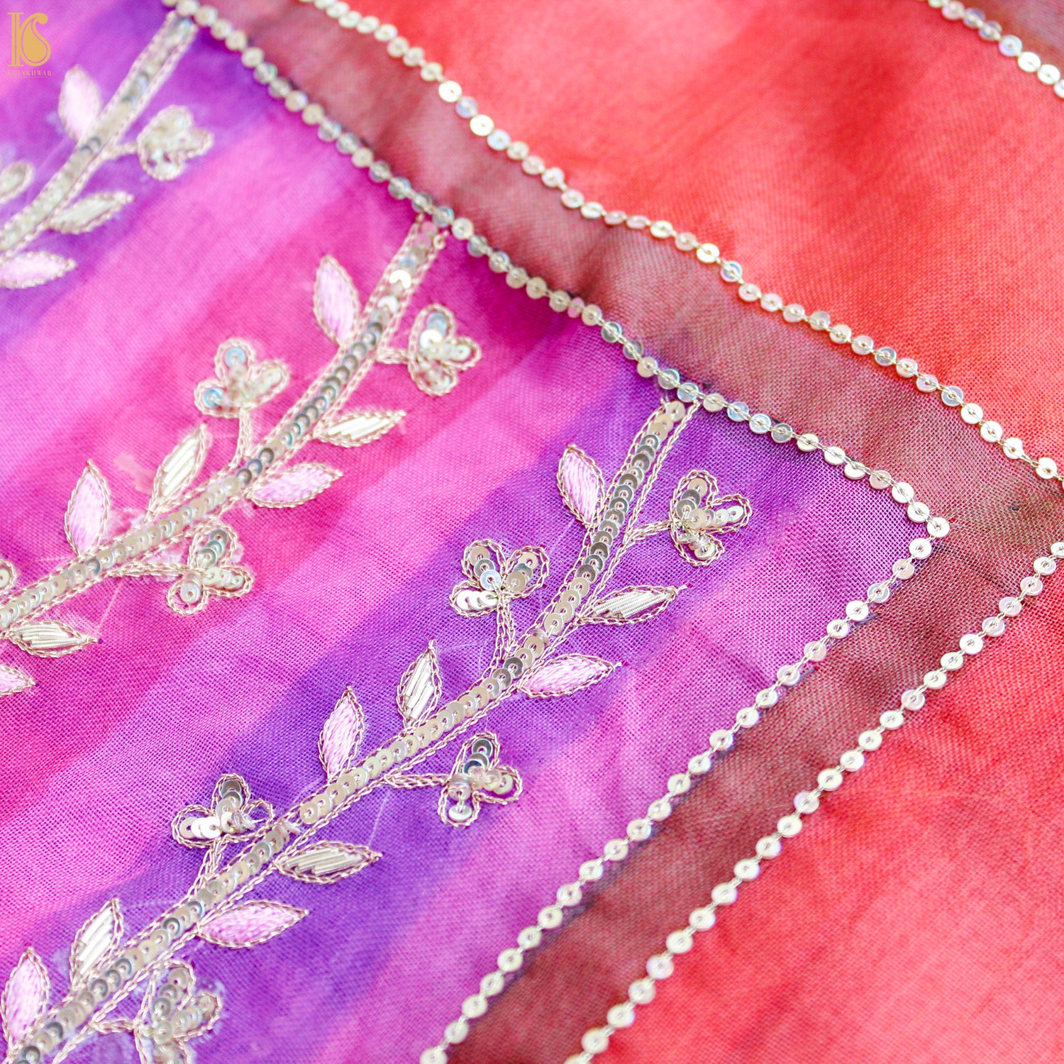 Handwoven Multicolor Organza Silk Embroidery Saree - Khinkhwab