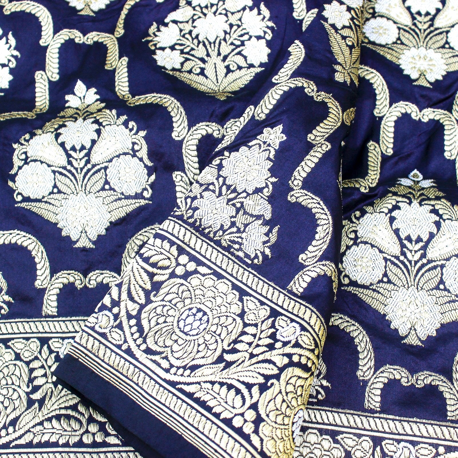 Deep Koamaru Handwoven Pure Katan Silk Banarasi Kadwa Saree - Khinkhwab