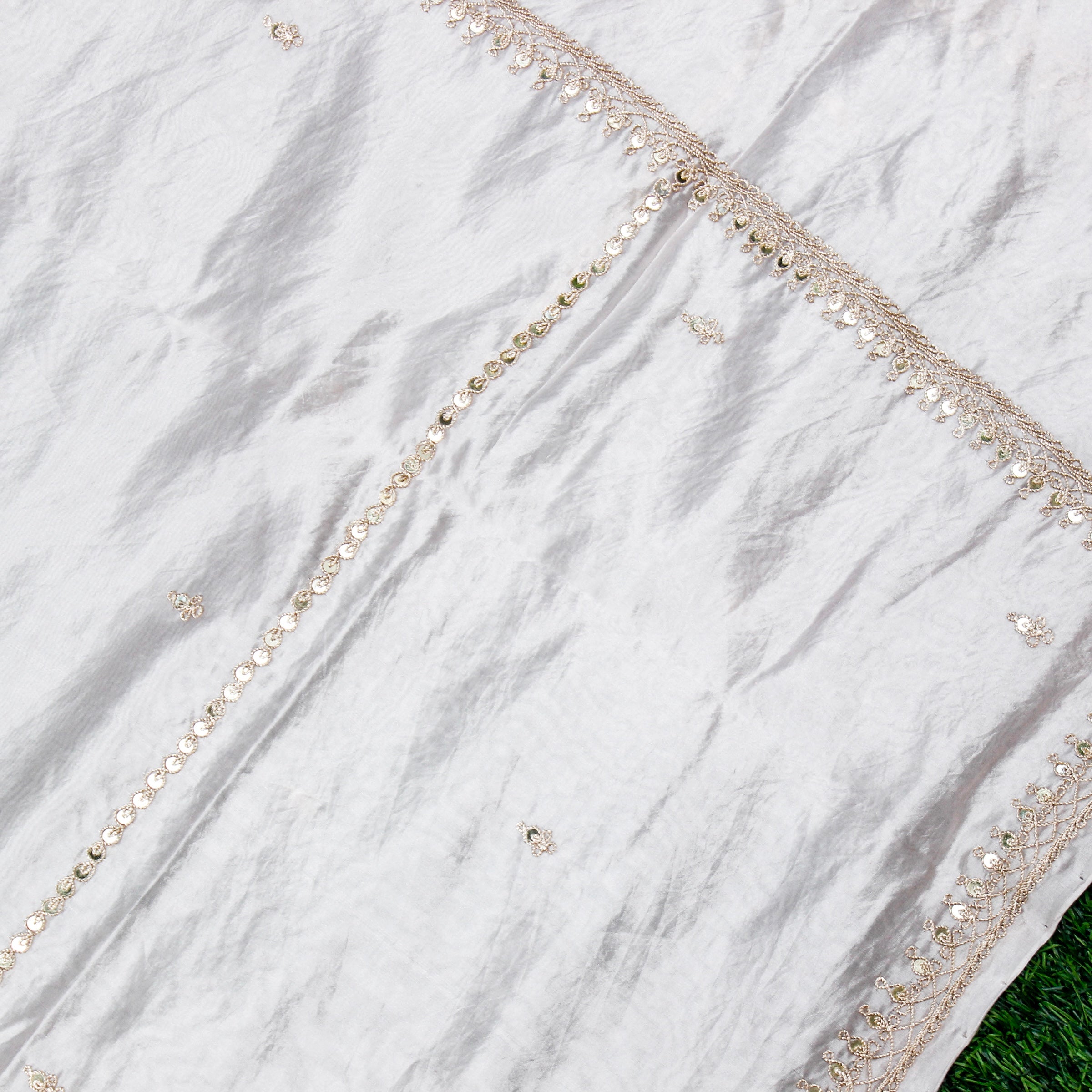 Pure Organza Silk Dupatta with Marodi Embroidery - Khinkhwab