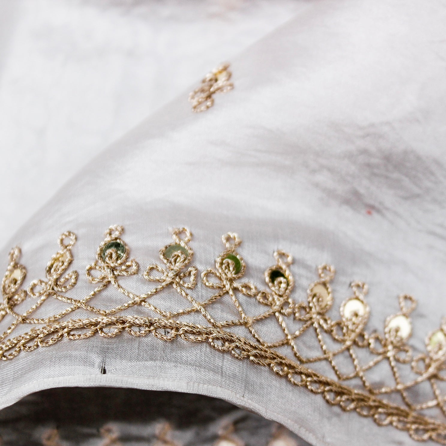 Pure Organza Silk Dupatta with Marodi Embroidery - Khinkhwab