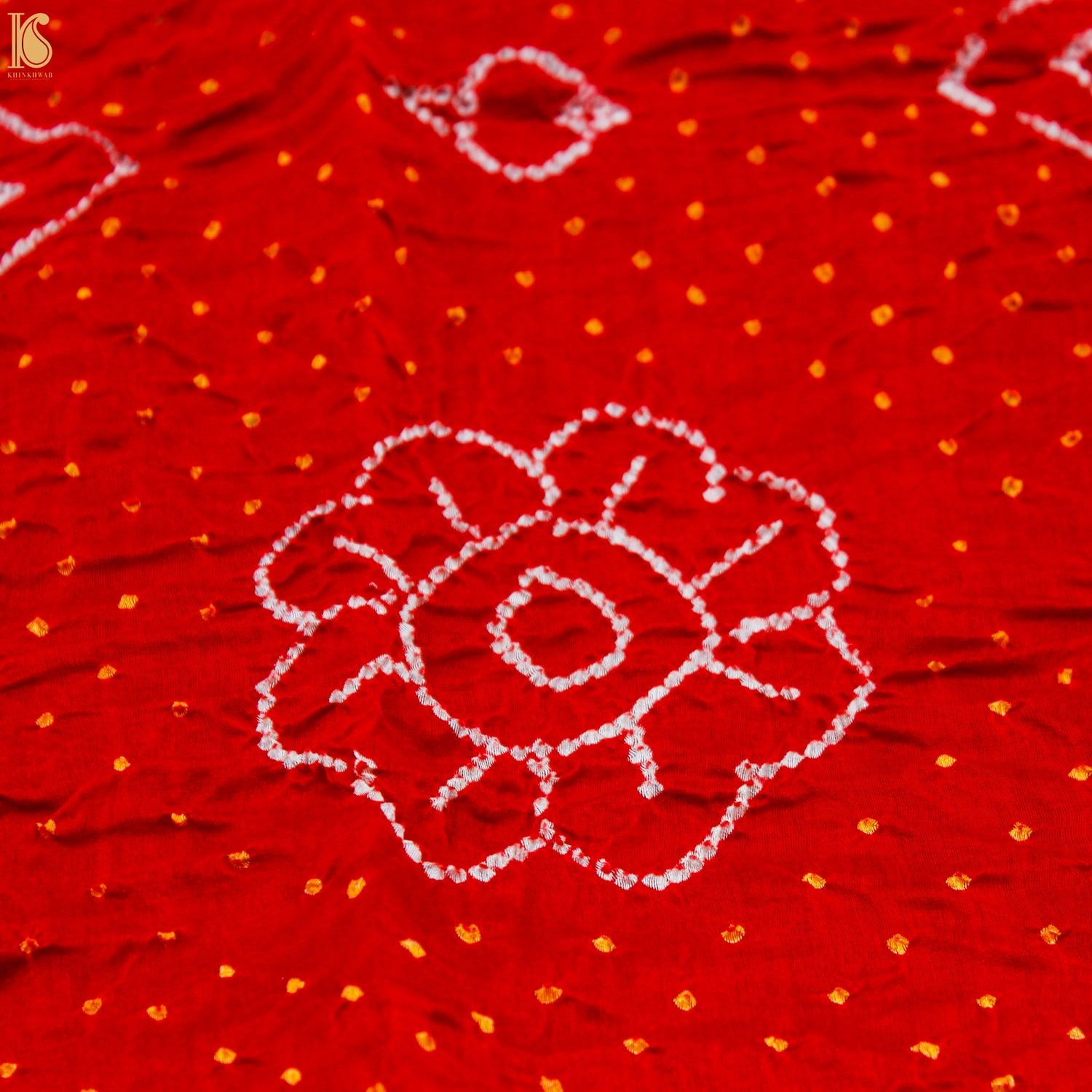 Red Pure Cotton Bandhani Banarasi Saree - Khinkhwab