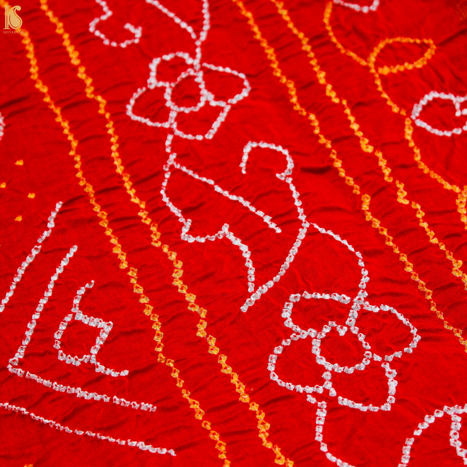 Red Pure Cotton Bandhani Banarasi Saree - Khinkhwab