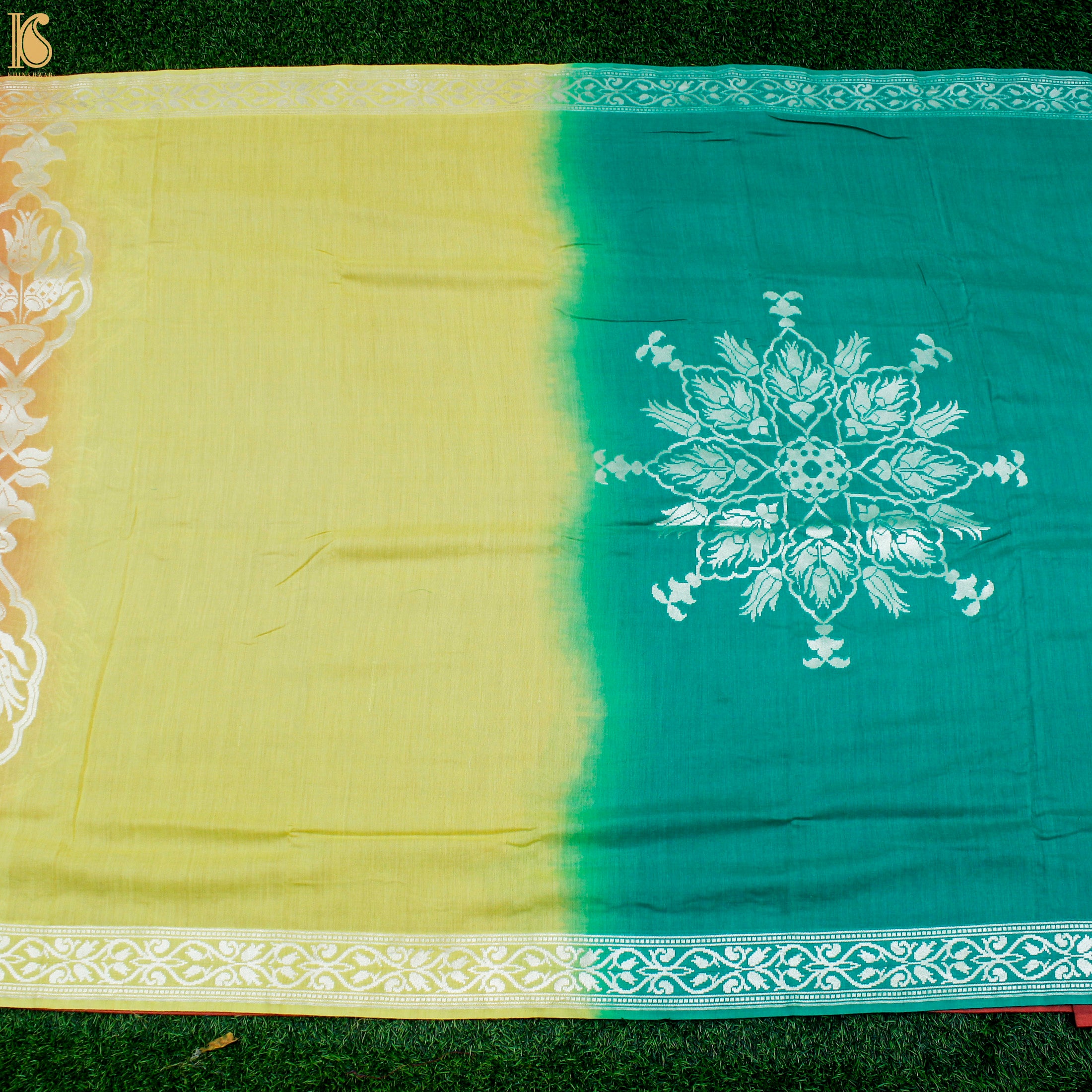 Multicolor Pure Moonga Silk Handloom Banarasi Saree - Khinkhwab