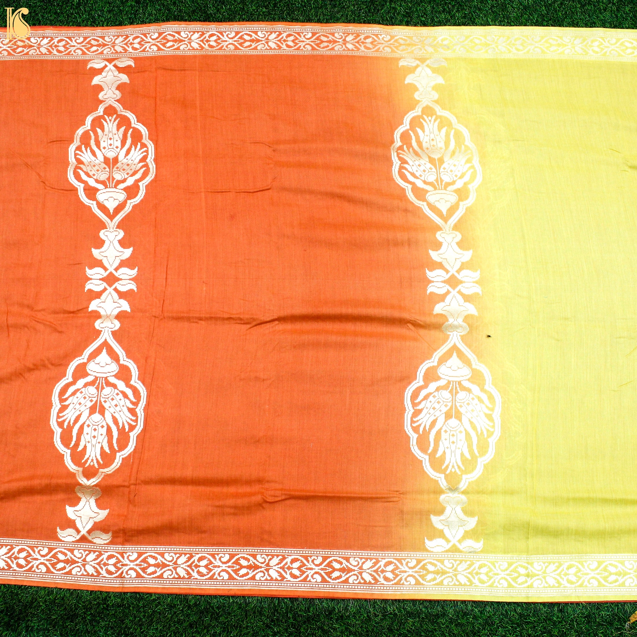 Multicolor Pure Moonga Silk Handloom Banarasi Saree - Khinkhwab