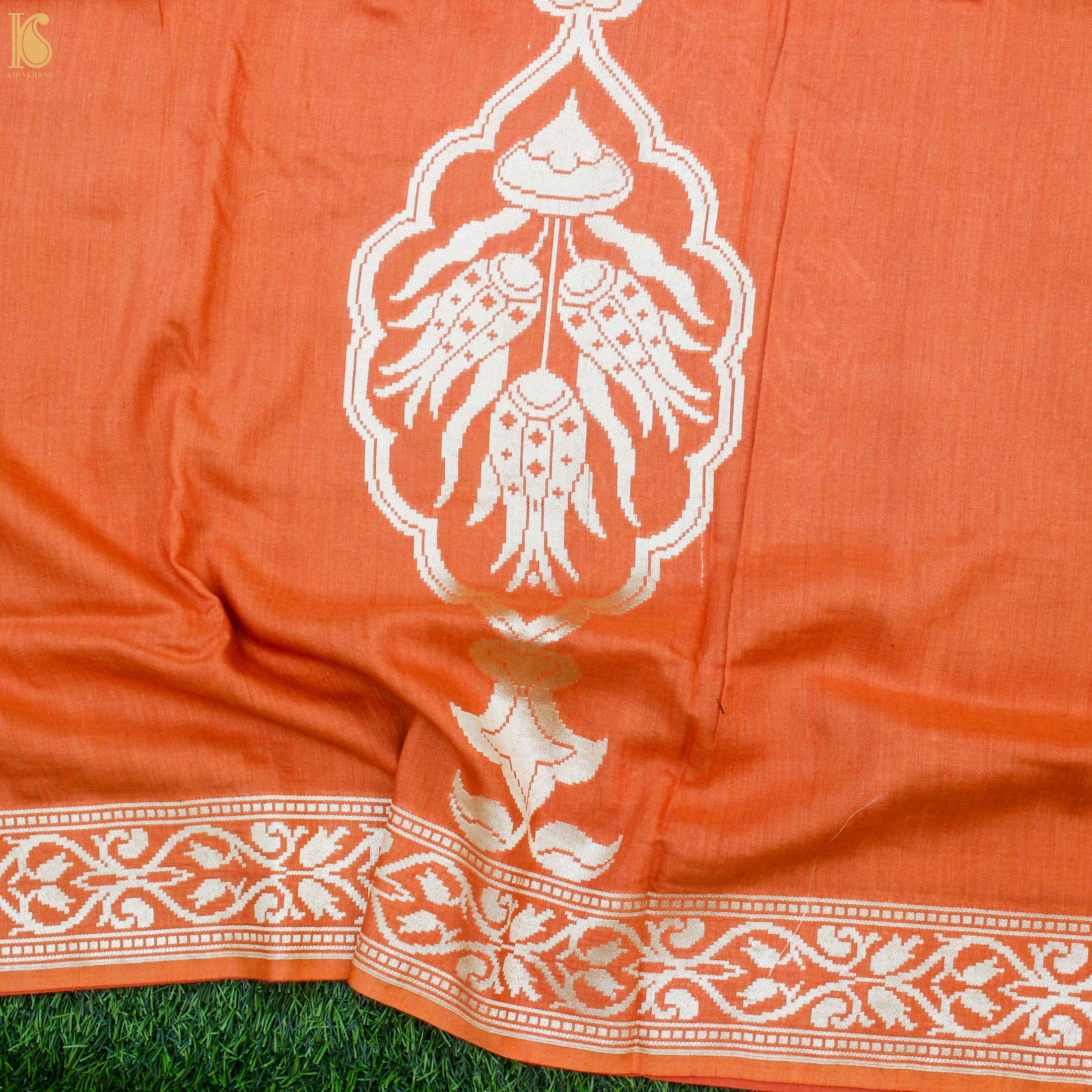Multicolor Pure Moonga Silk Handloom Banarasi Saree - Khinkhwab