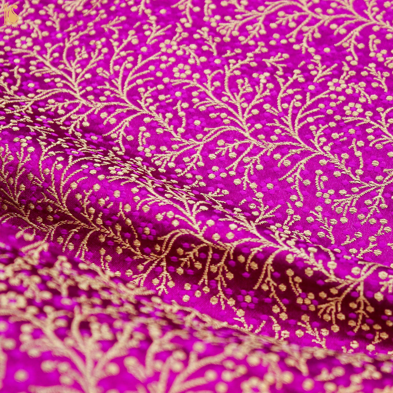 Pink Semi Silk Brocade Banarasi Fabric - Khinkhwab