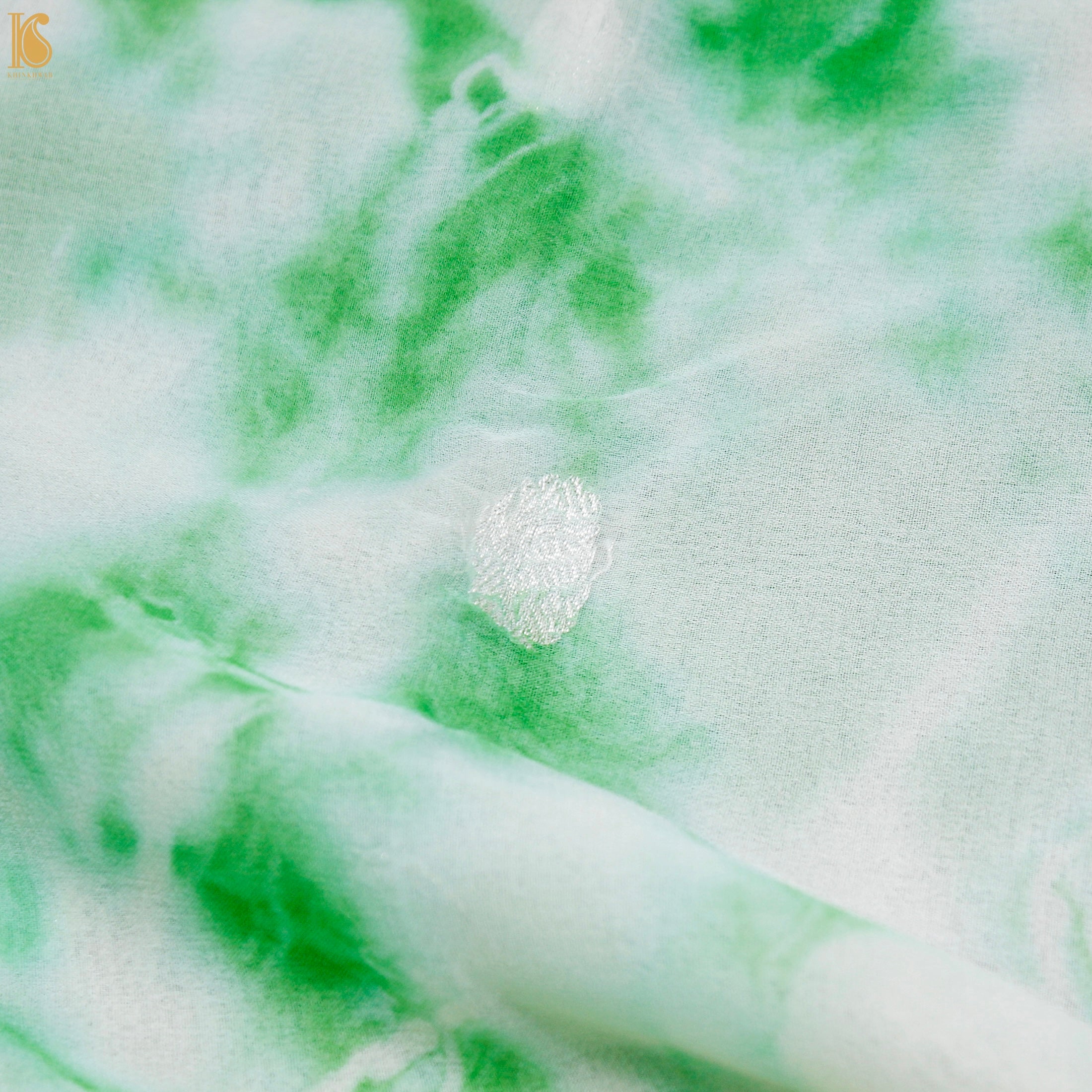 Green Pure Georgette Handloom Banarasi Shibori Saree - Khinkhwab