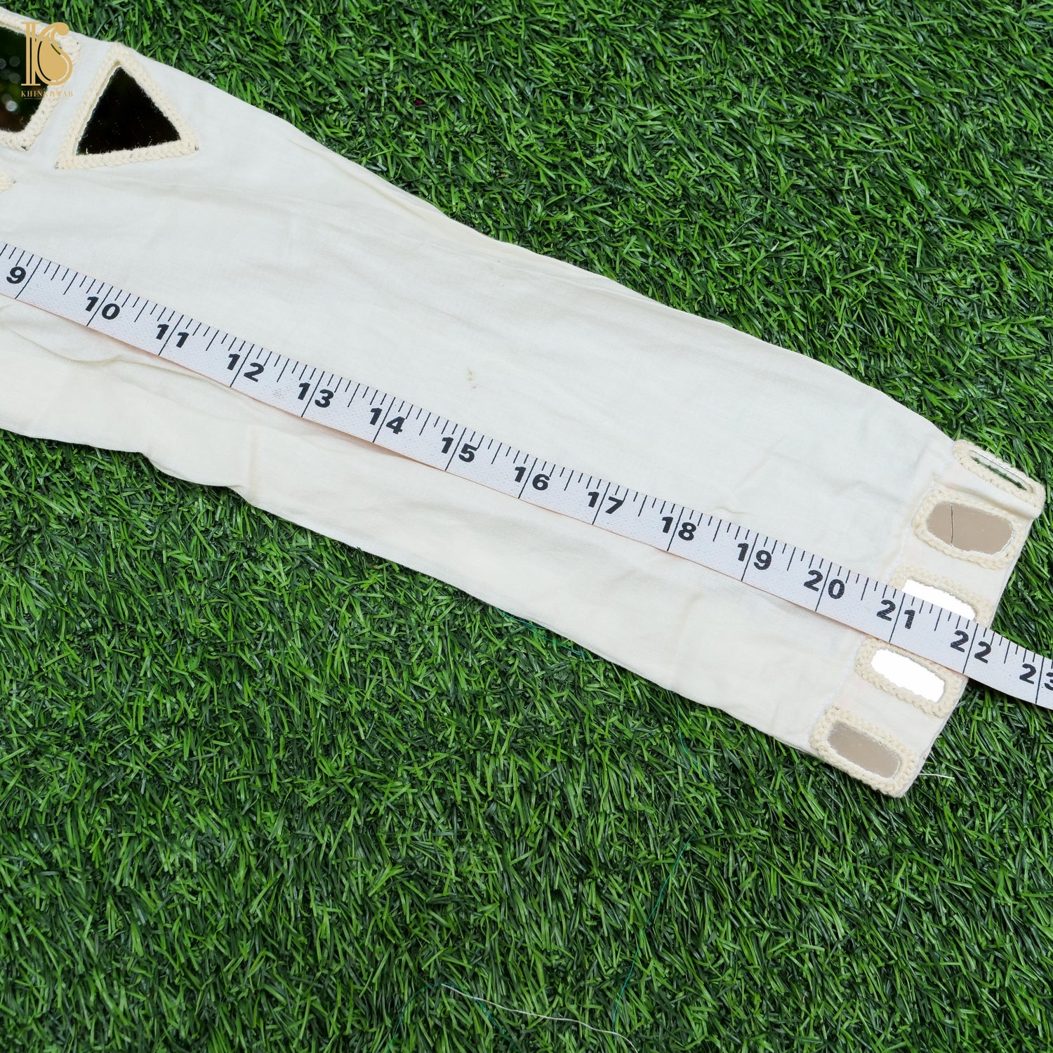 White Pure Mashru Silk Stitched Jacket with Mirror Work - Khinkhwab