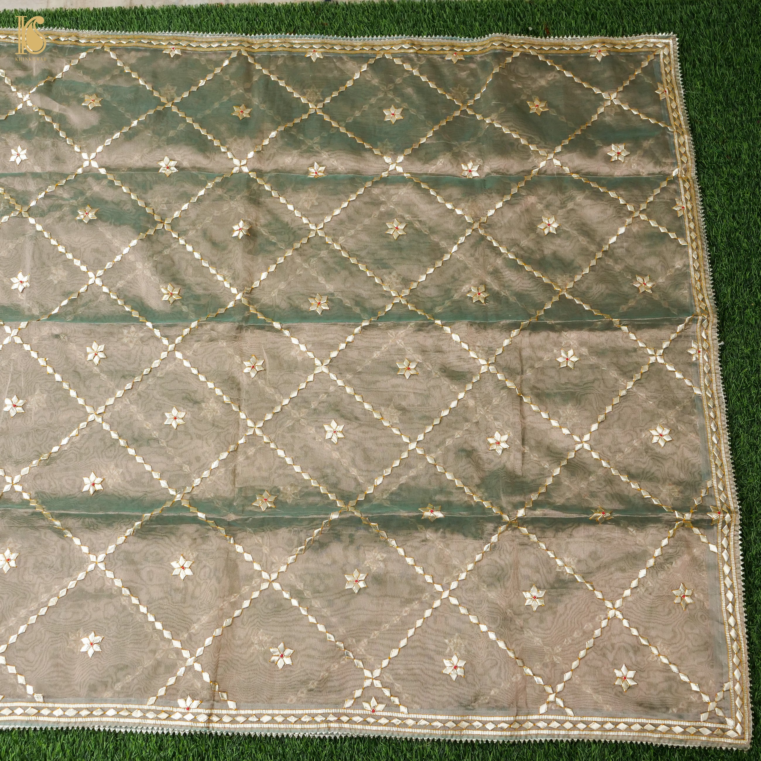 Pure Tissue Silk Gotta Patti Jaal Dupatta - Khinkhwab