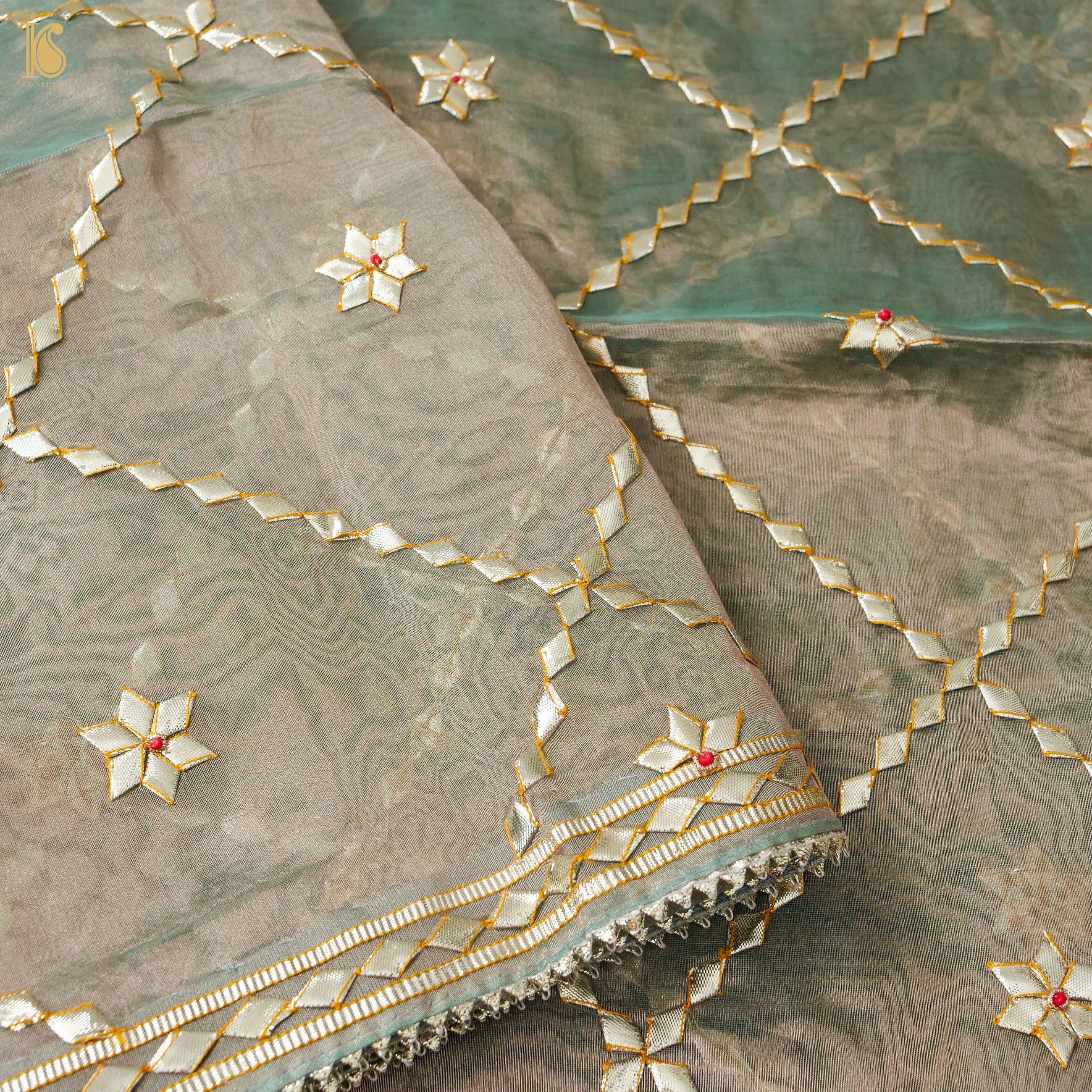 Pure Tissue Silk Gotta Patti Jaal Dupatta - Khinkhwab
