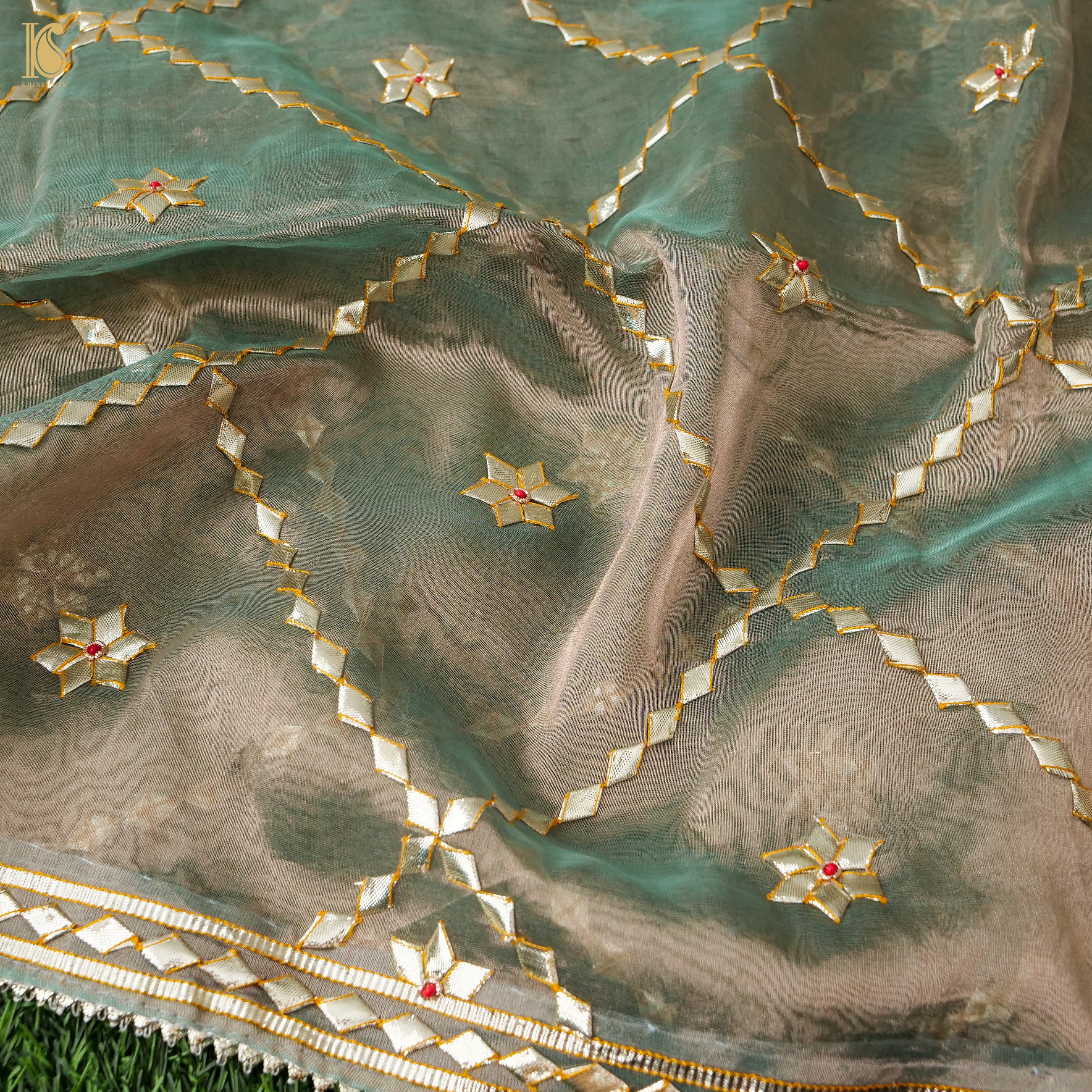 Pure Tissue Silk Gotta Patti Jaal Dupatta - Khinkhwab