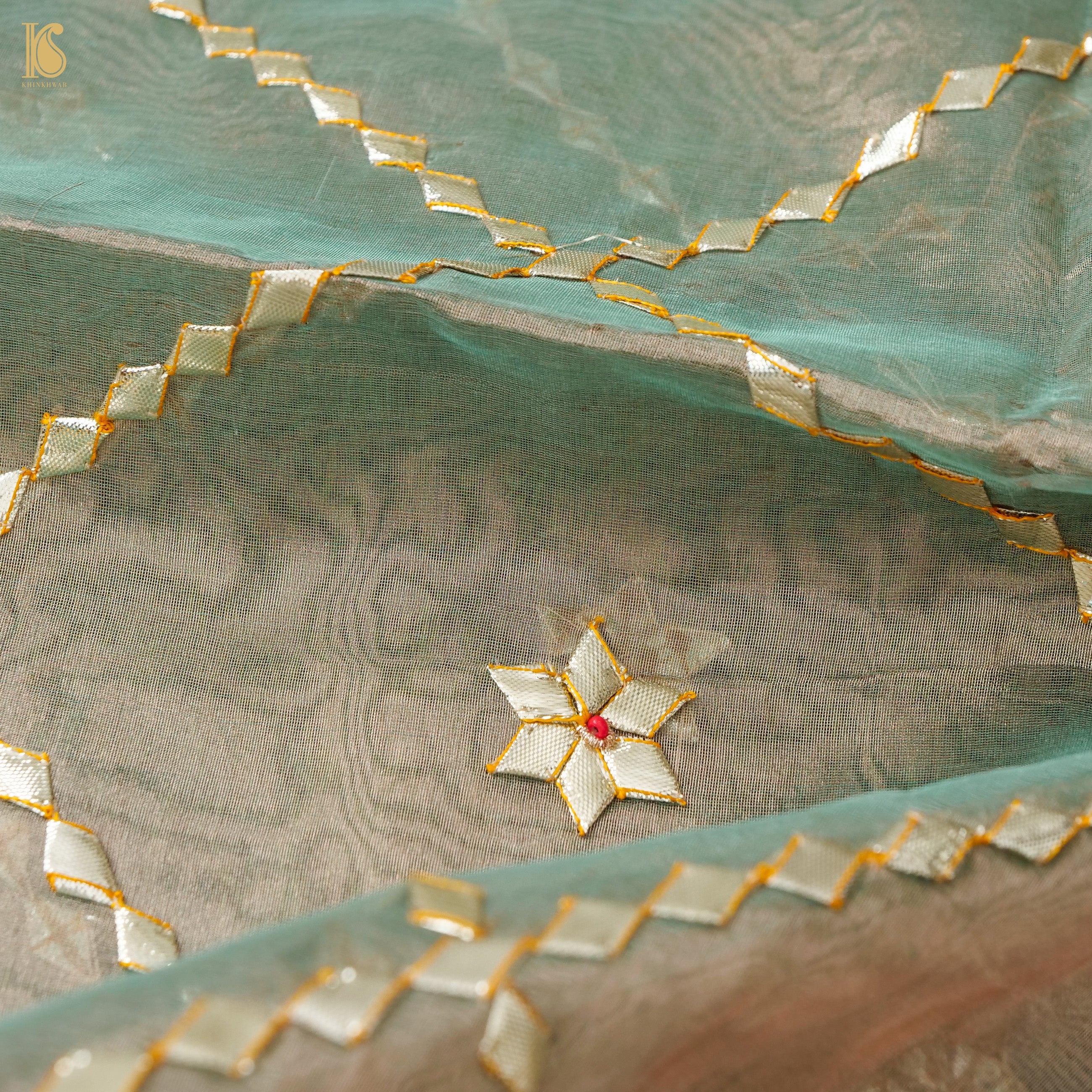 Pure Tissue Silk Gotta Patti Jaal Dupatta - Khinkhwab