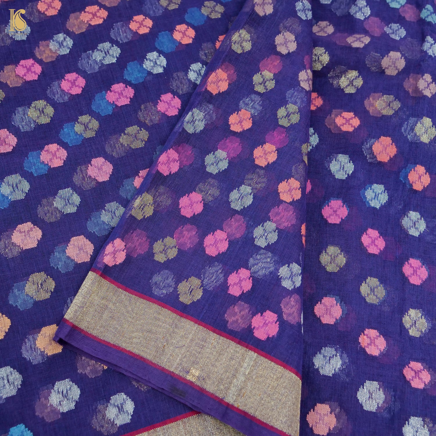 Jacksons Purple Handwoven Pure Cotton Real Zari Banarasi Saree - Preorder - Khinkhwab