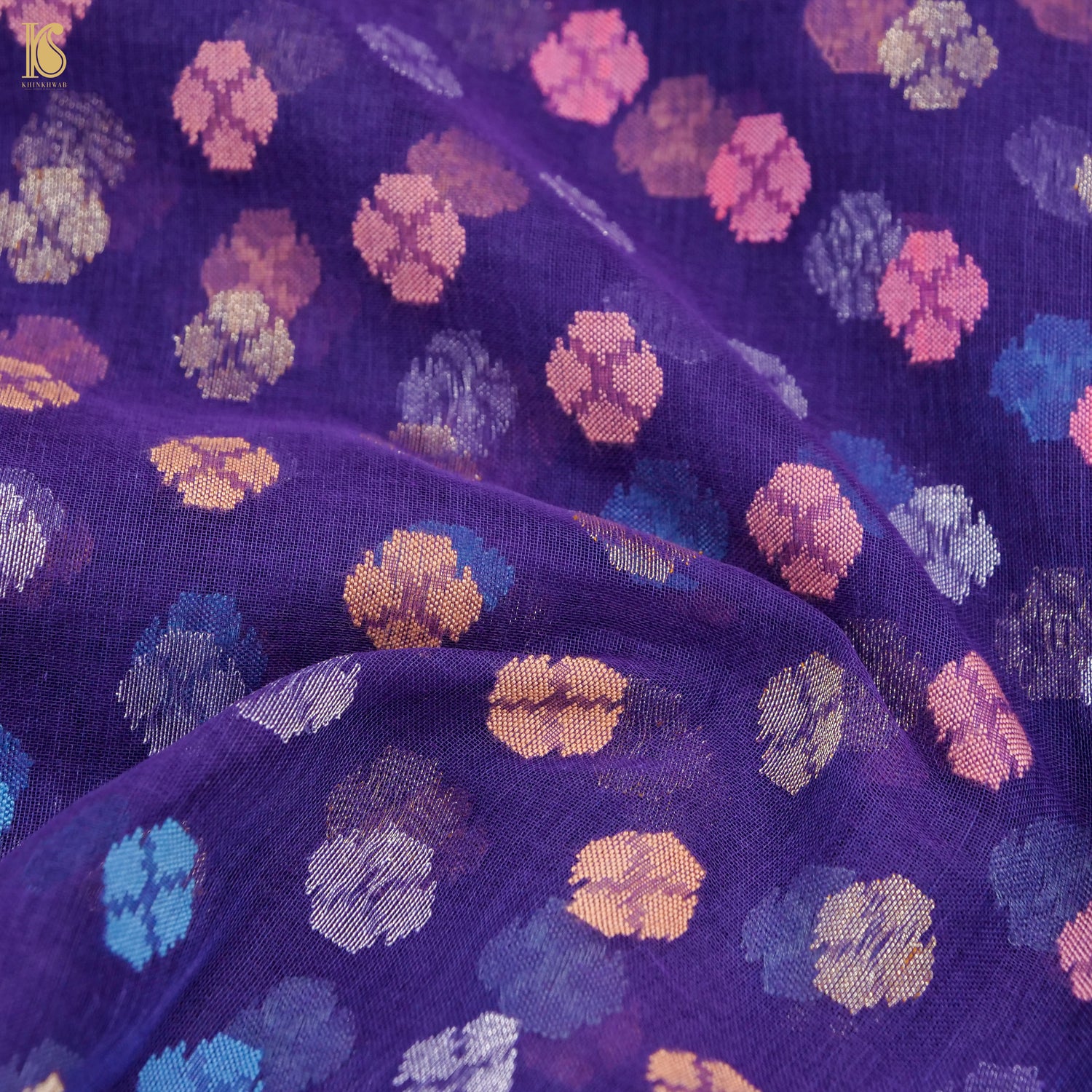 Jacksons Purple Handwoven Pure Cotton Real Zari Banarasi Saree - Preorder - Khinkhwab