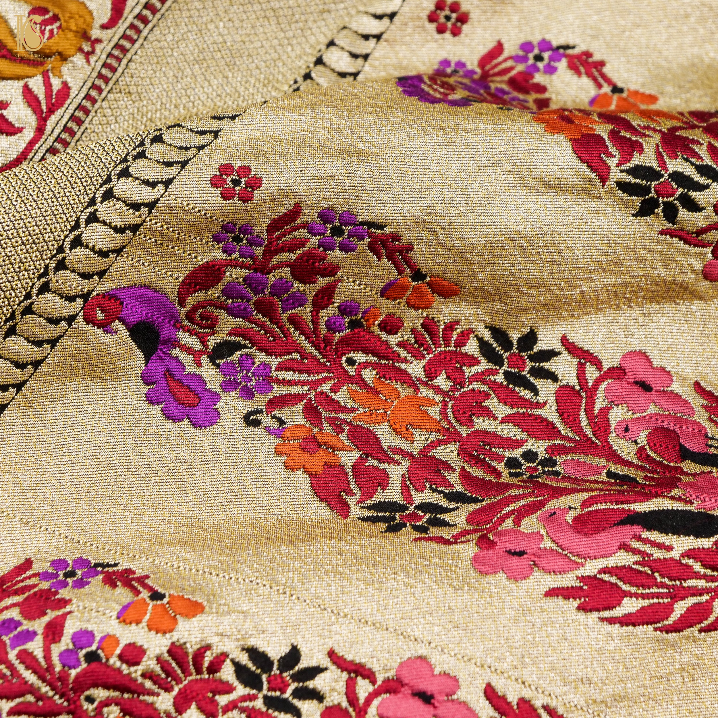 Black Pure Georgette Handloom Banarasi Bandhani Dupatta - Khinkhwab