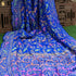 Persian Blue Handloom Banarasi Pure Georgette Birds Bandhani Saree - Khinkhwab