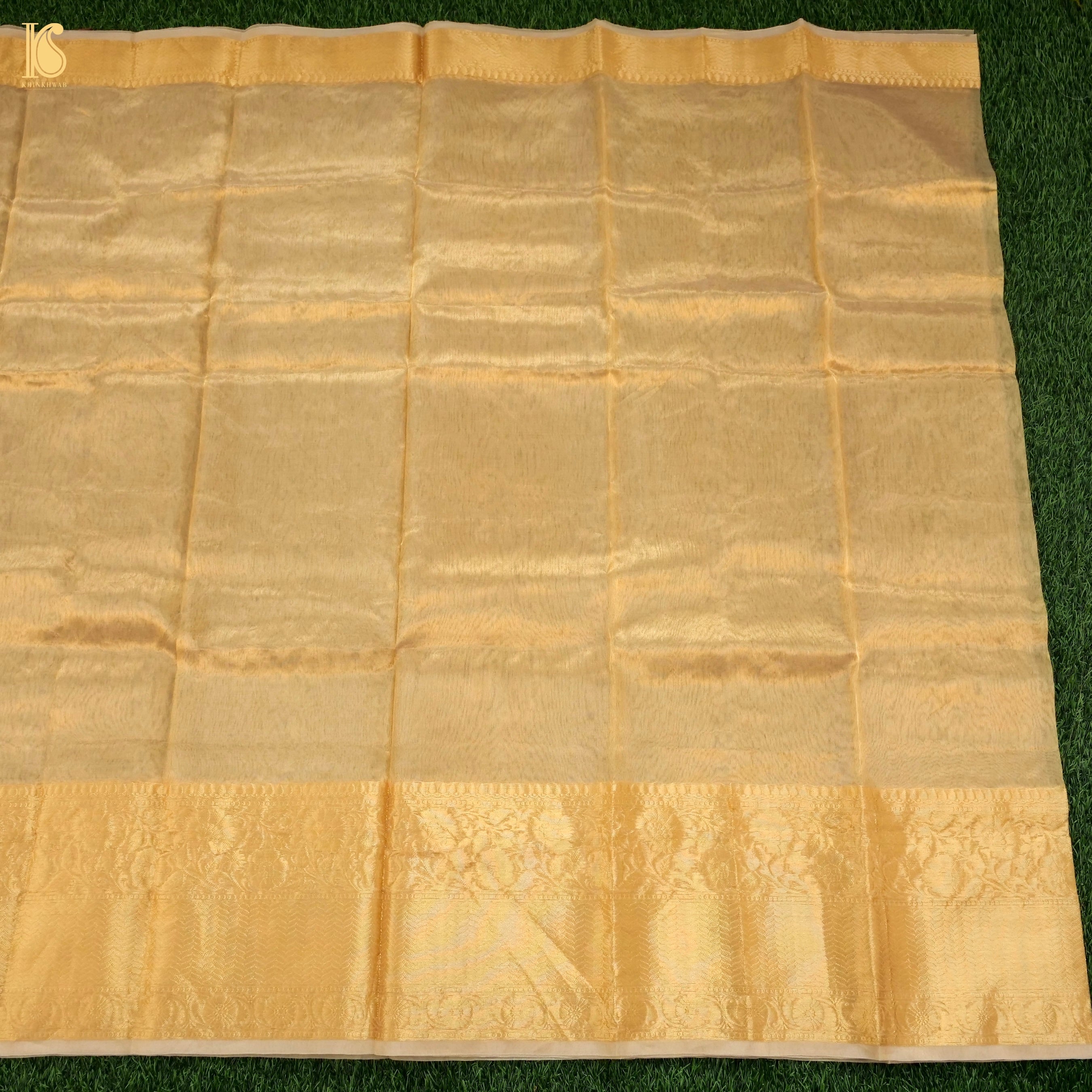 Pure Plain Tissue Silk Handwoven Banarasi Saree - Khinkhwab
