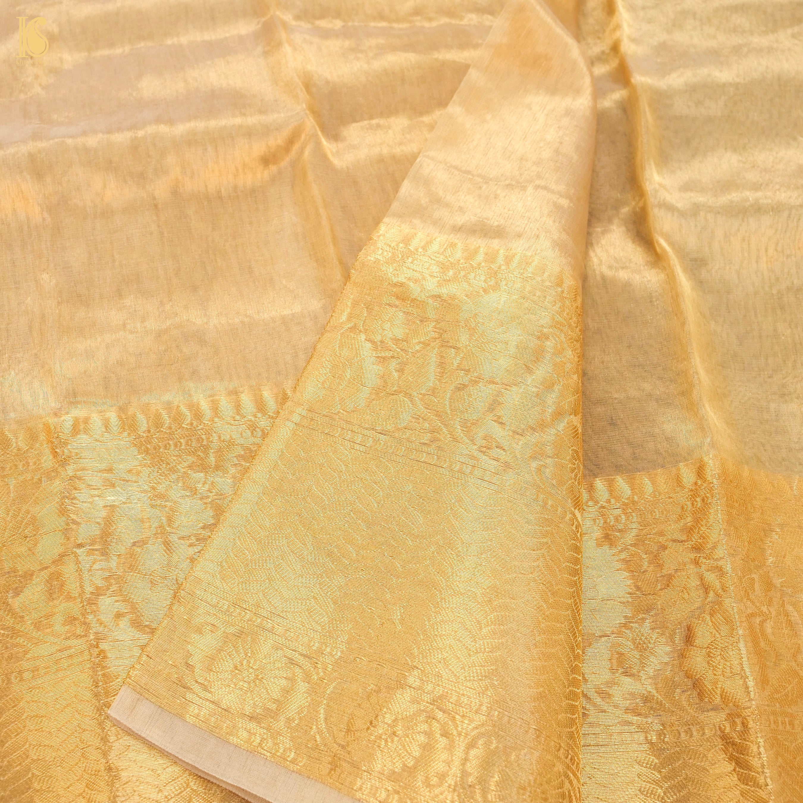 Pure Plain Tissue Silk Handwoven Banarasi Saree - Khinkhwab