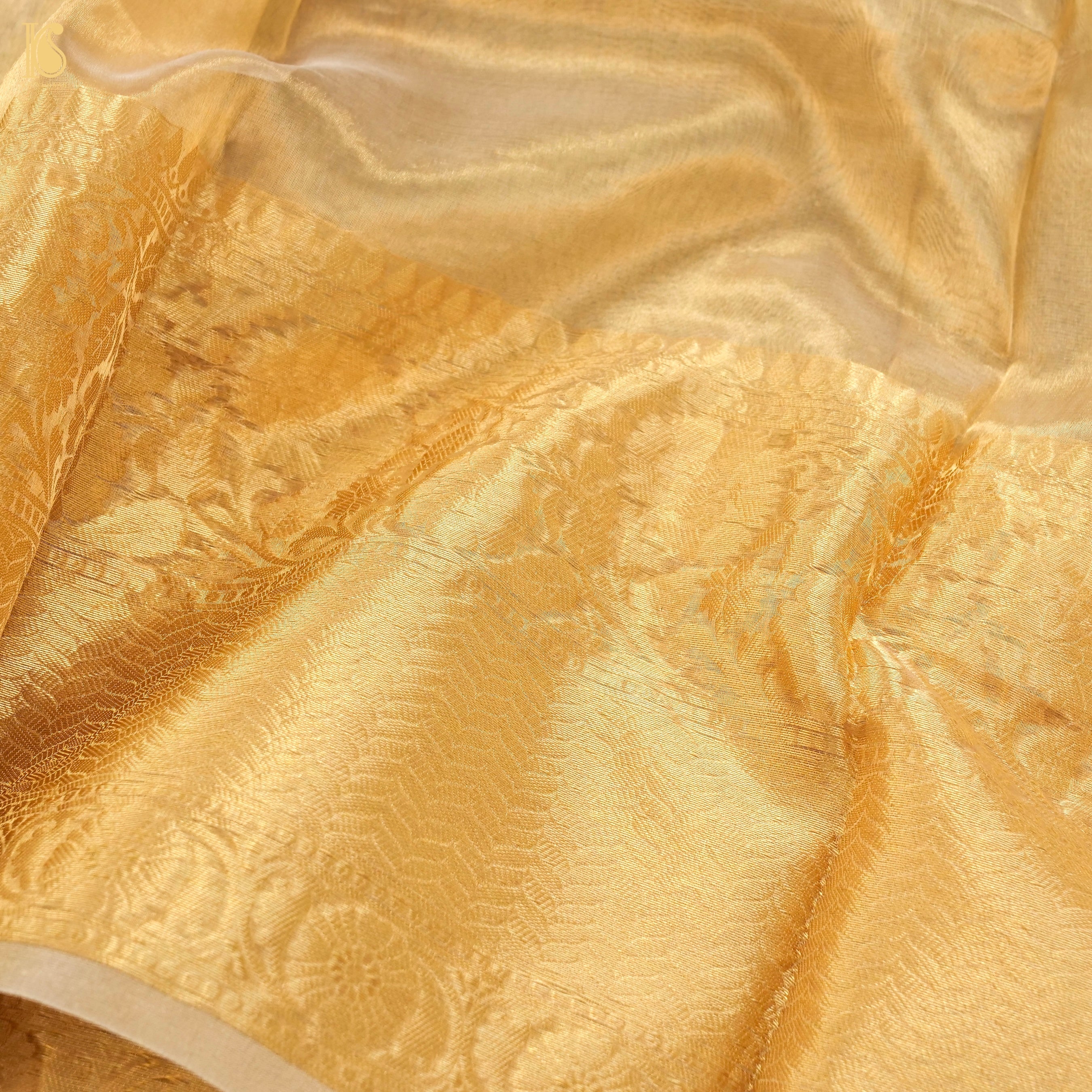 Pure Plain Tissue Silk Handwoven Banarasi Saree - Khinkhwab