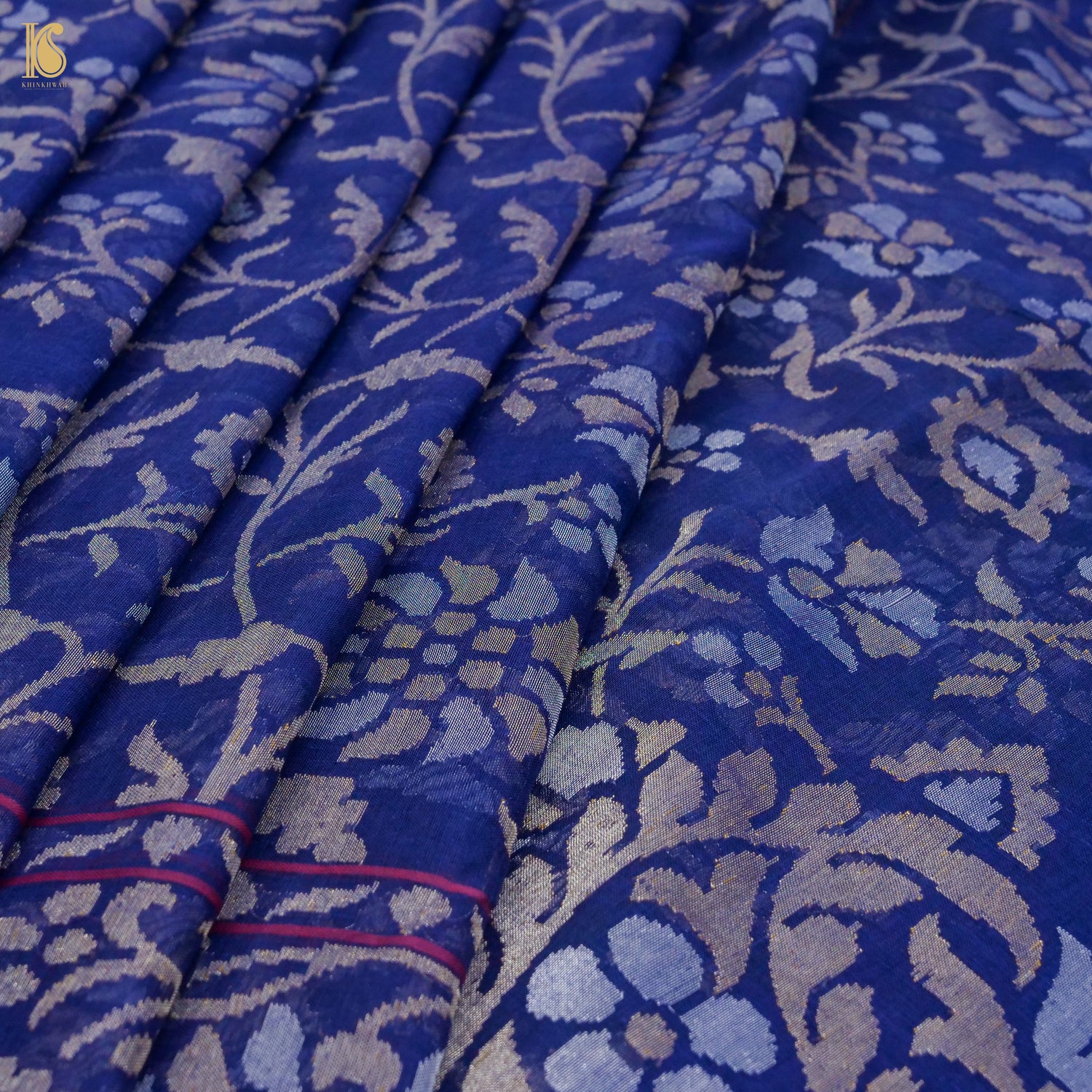 Neelambari Handwoven Pure Cotton Real Zari Banarasi Saree - Khinkhwab