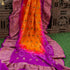 Orange & Purple Pure Georgette Handloom Bandhani Banarasi Dupatta - Khinkhwab