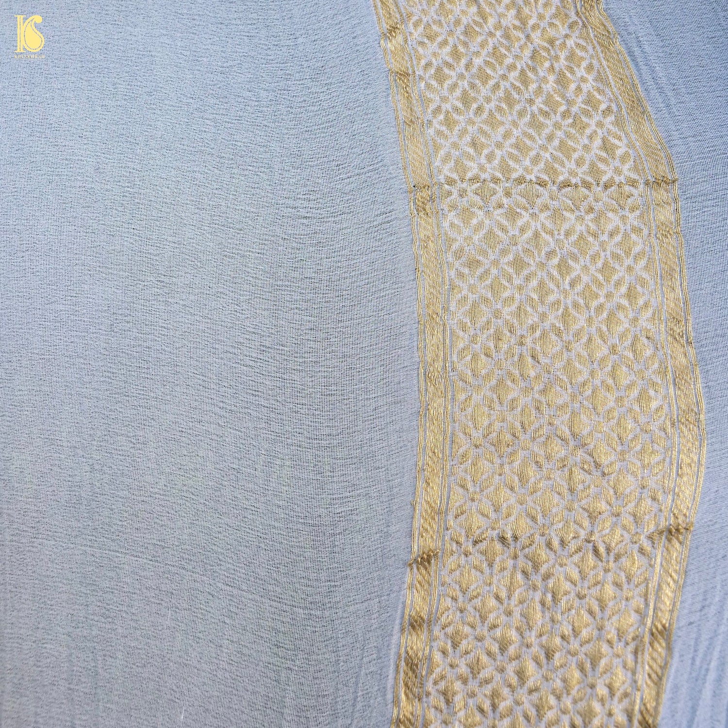 Dyeable White Pure Georgette Banarasi Meenakari Saree - Khinkhwab