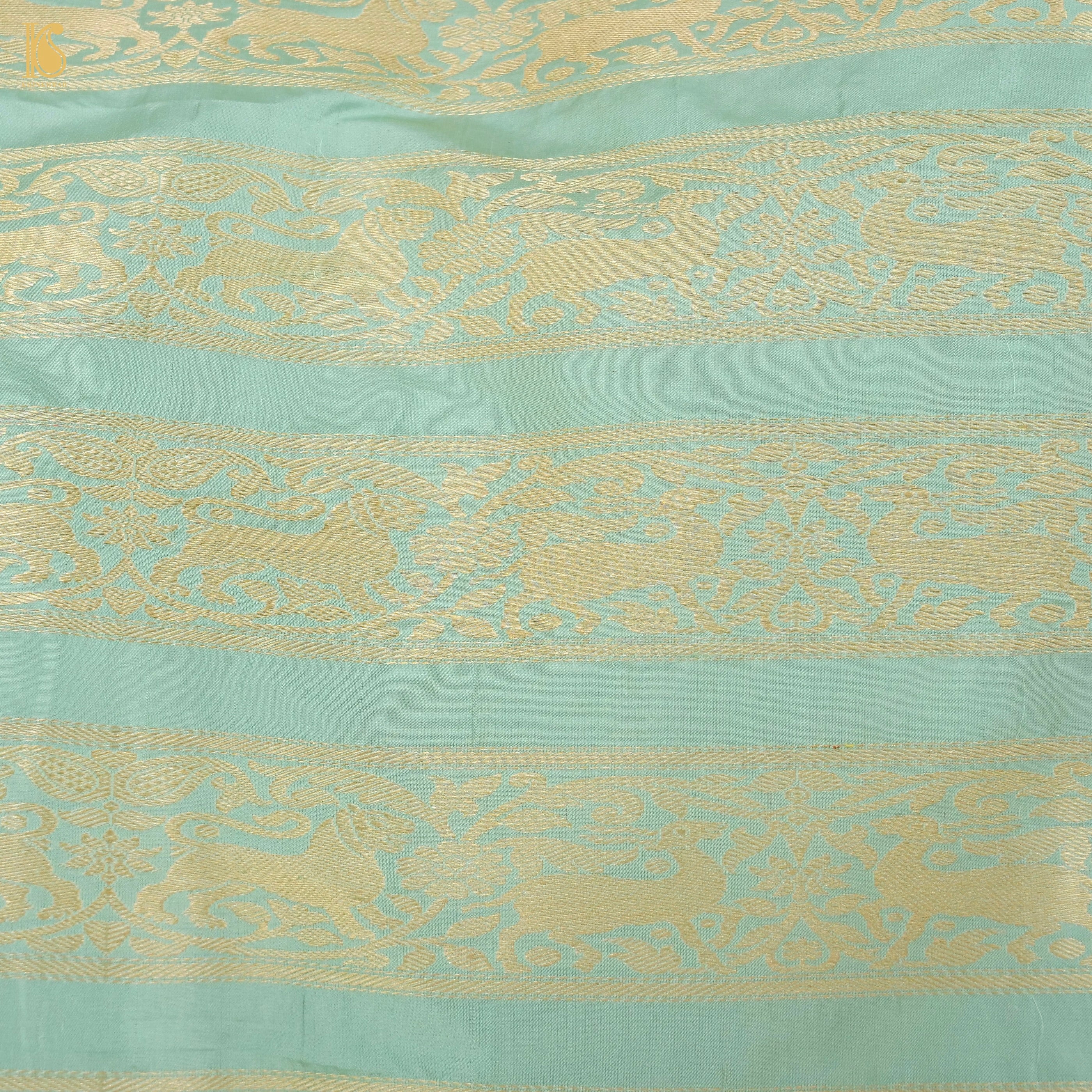 Pure Katan Silk Handloom Banarasi Kalidar Shikargah Lehenga - Khinkhwab