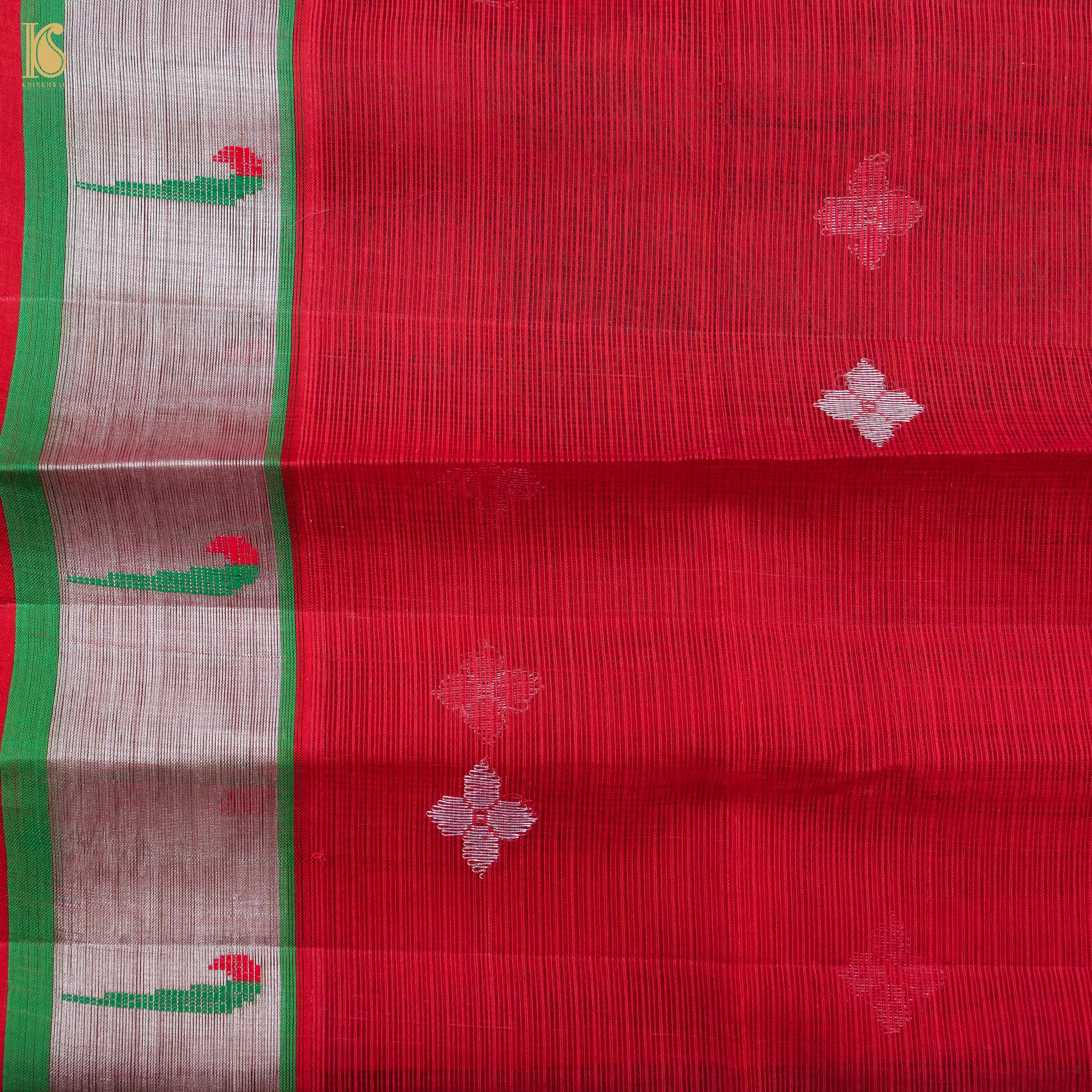 Handwoven Tosca Brown Real Zari Kota Silk Saree with Muniya Border - Khinkhwab