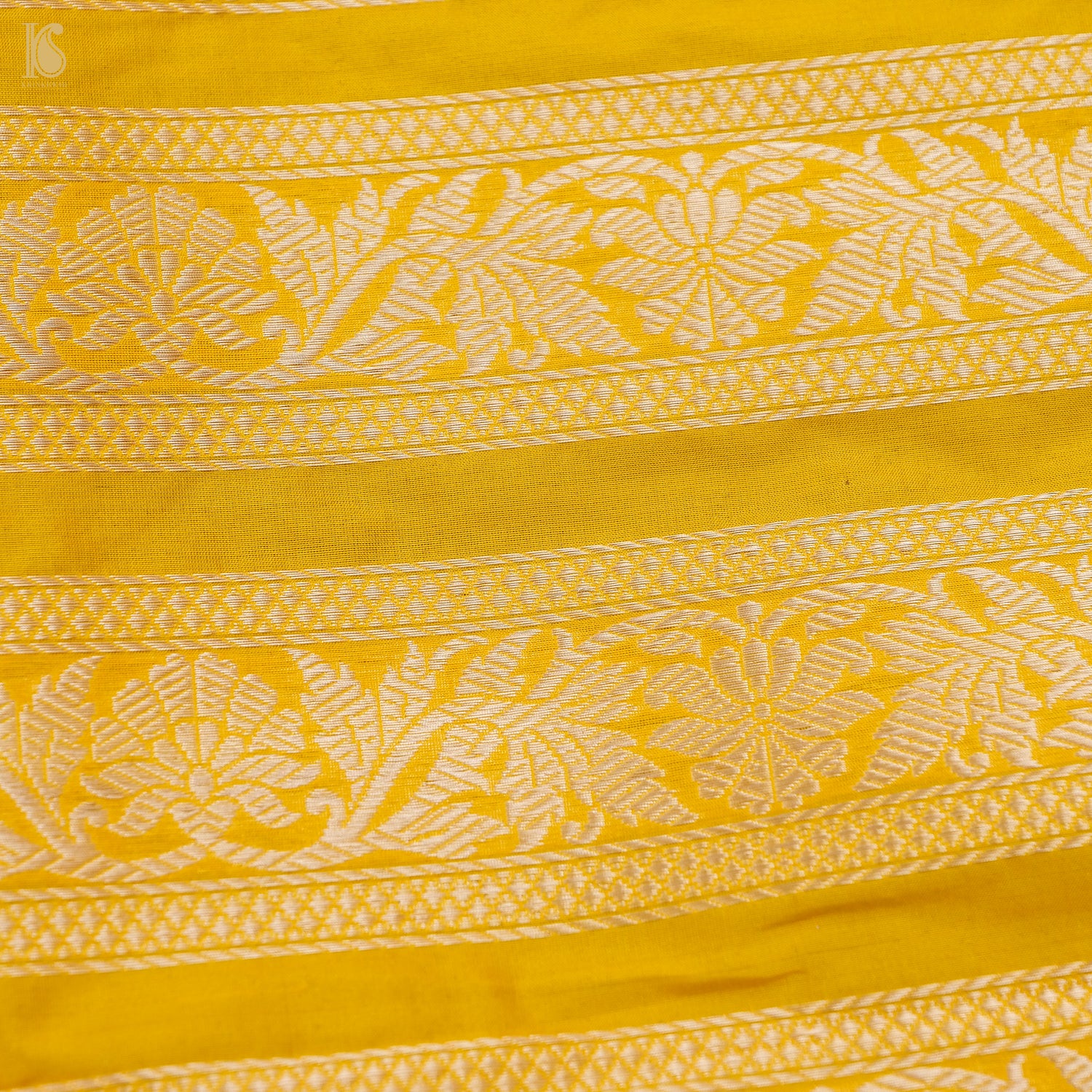 Gamboge Yellow Pure Katan Silk Handloom Banarasi Kalidar Lehenga - Khinkhwab