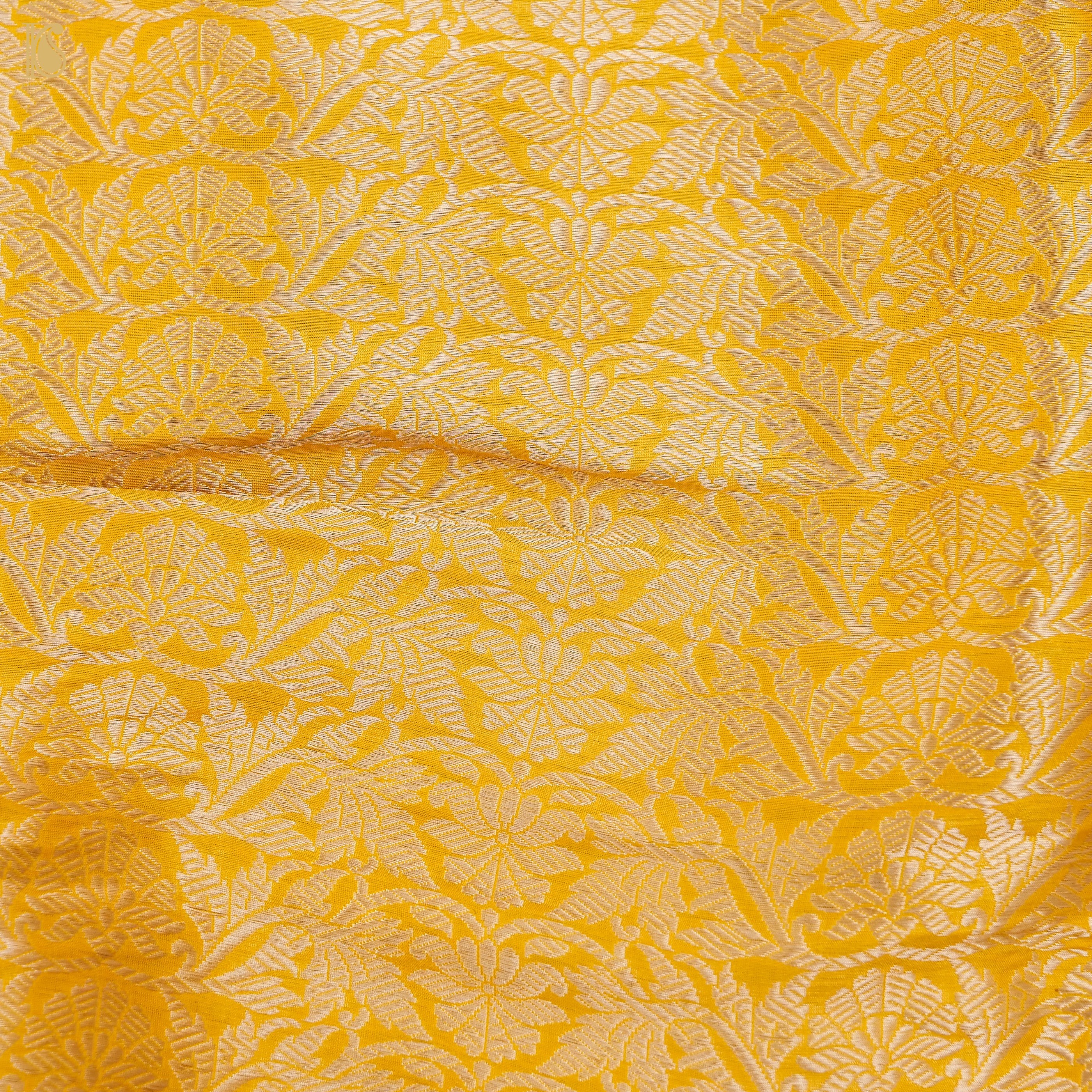 Gamboge Yellow Pure Katan Silk Handloom Banarasi Kalidar Lehenga - Khinkhwab