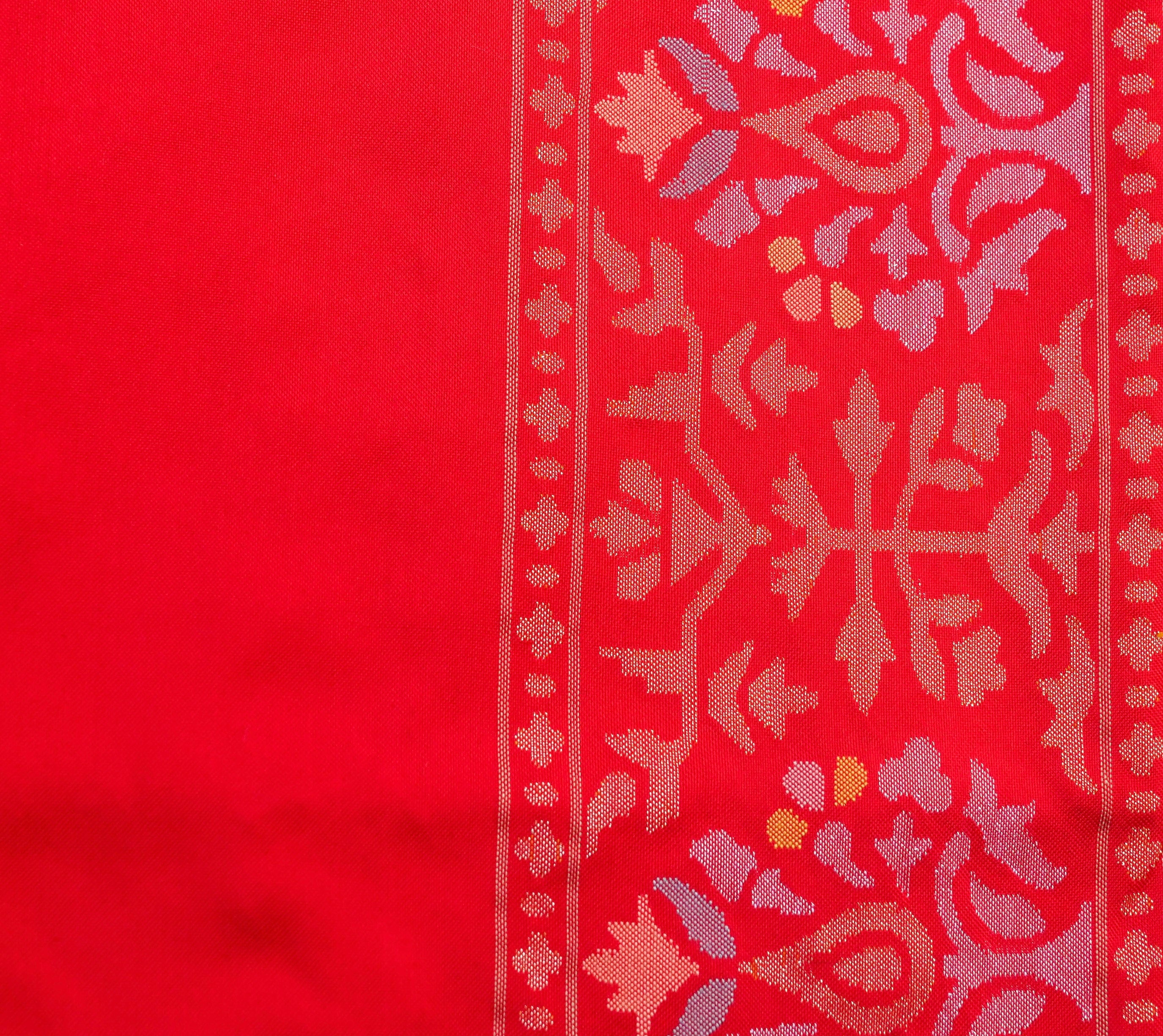 Rakhtambari Handwoven Pure Silk Real Zari Banarasi Meenakari Jamdani Saree - Khinkhwab