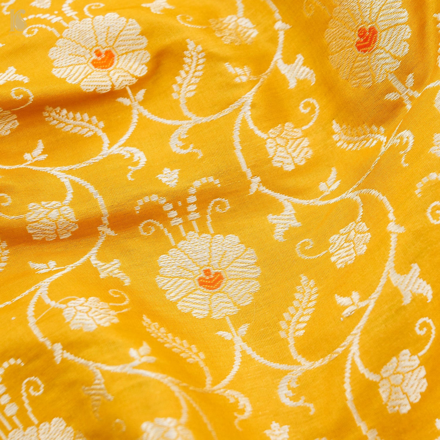 Gamboge Yellow Pure Katan Silk Handloom Banarasi Kalidar Lehenga - Khinkhwab