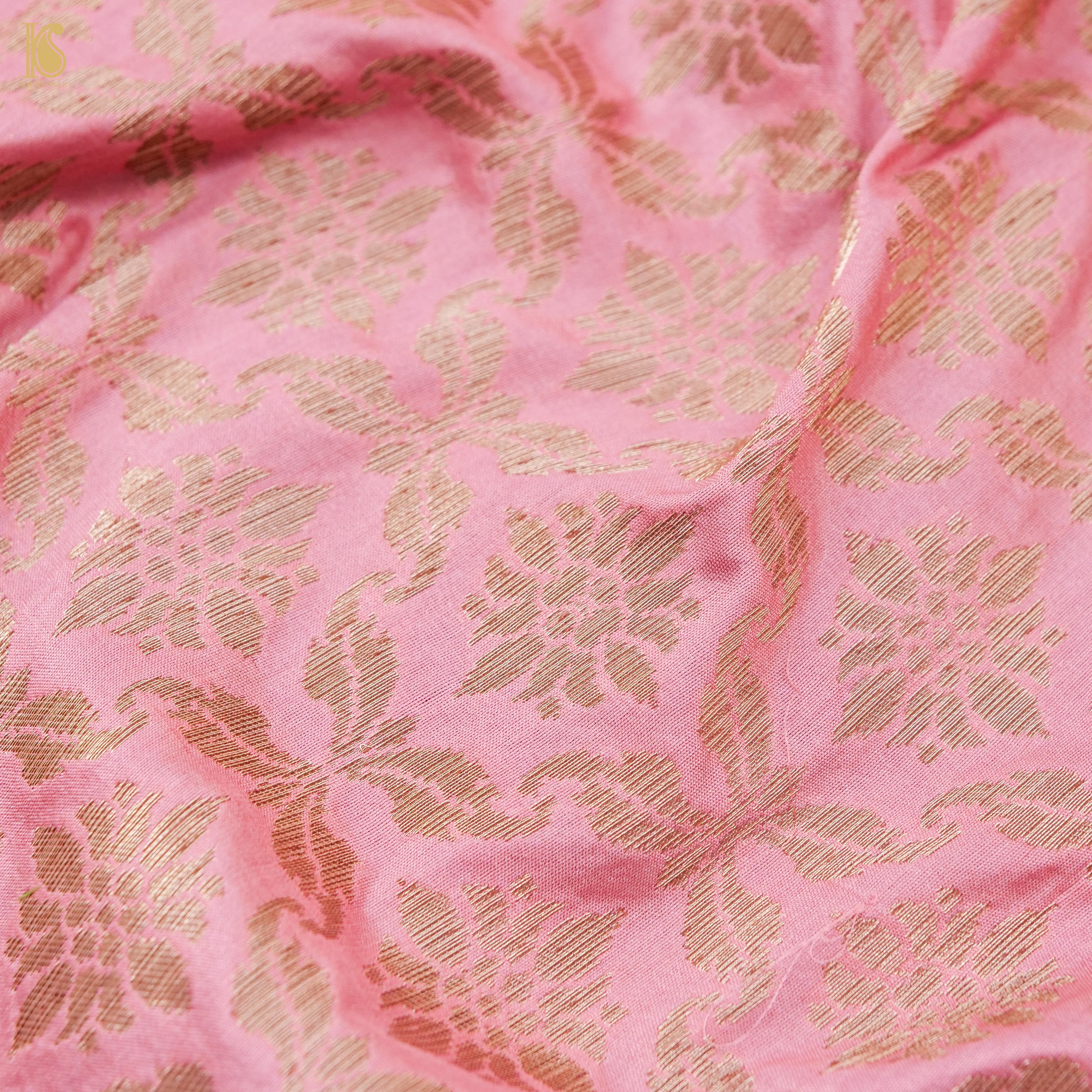 Beauty Bush Pink Pure Katan Silk Handloom Banarasi Kalidar Lehenga - Khinkhwab